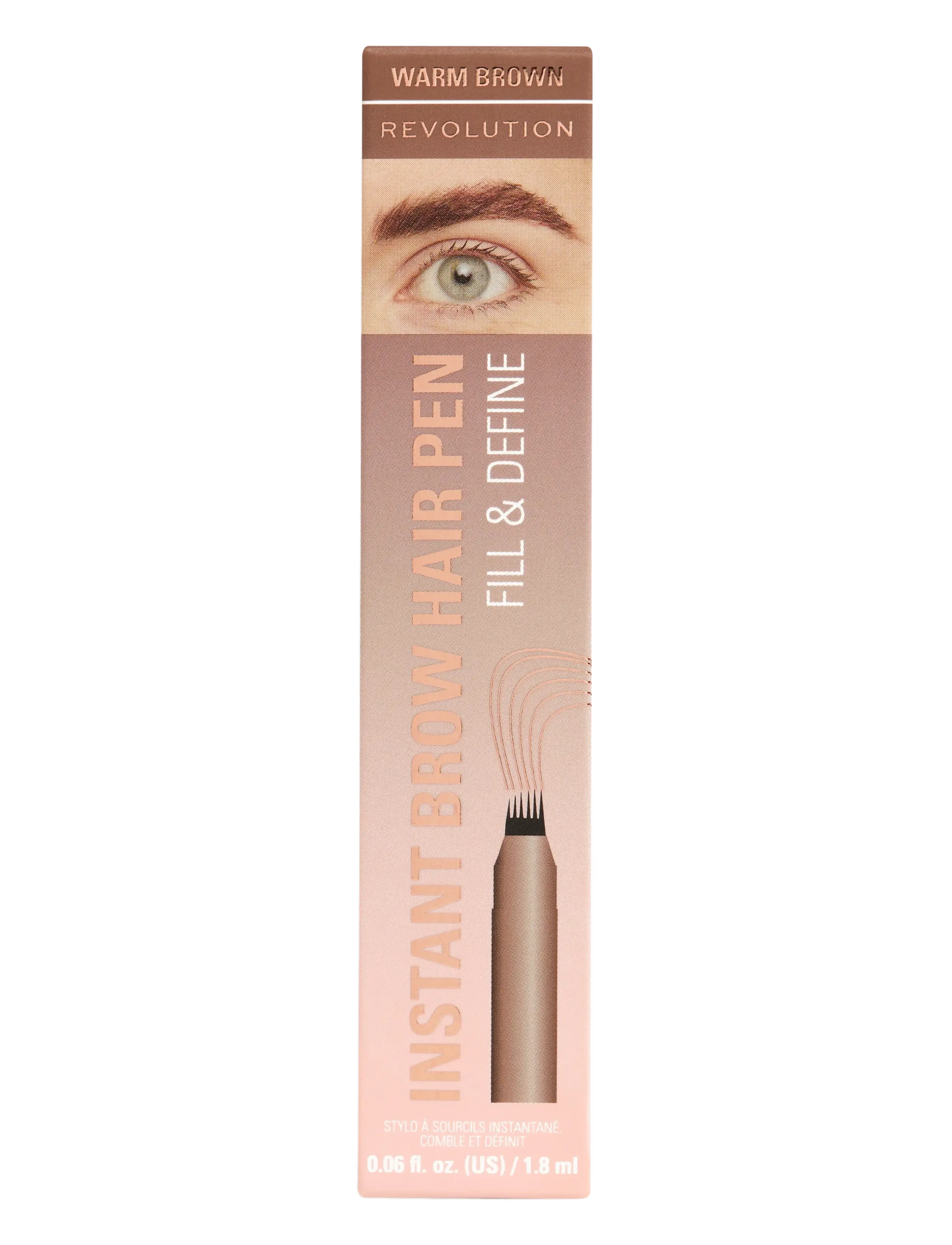 Revolution Beauty London Revolution Instant Brow Pen, One Size, Brown, Øjenbryn > Øjenbrynsblyant, Dame