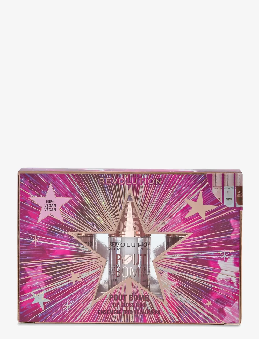 Revolution Beauty London - Revolution Pout Bomb Plumping Lip Gloss Trio Gift Set - makeup - plumping lip gloss - 1
