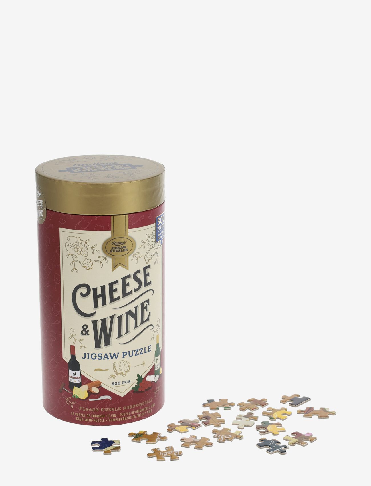 Ridley's Games - Puzzle Cheese & Wine 500 pcs - alhaisimmat hinnat - red - 0