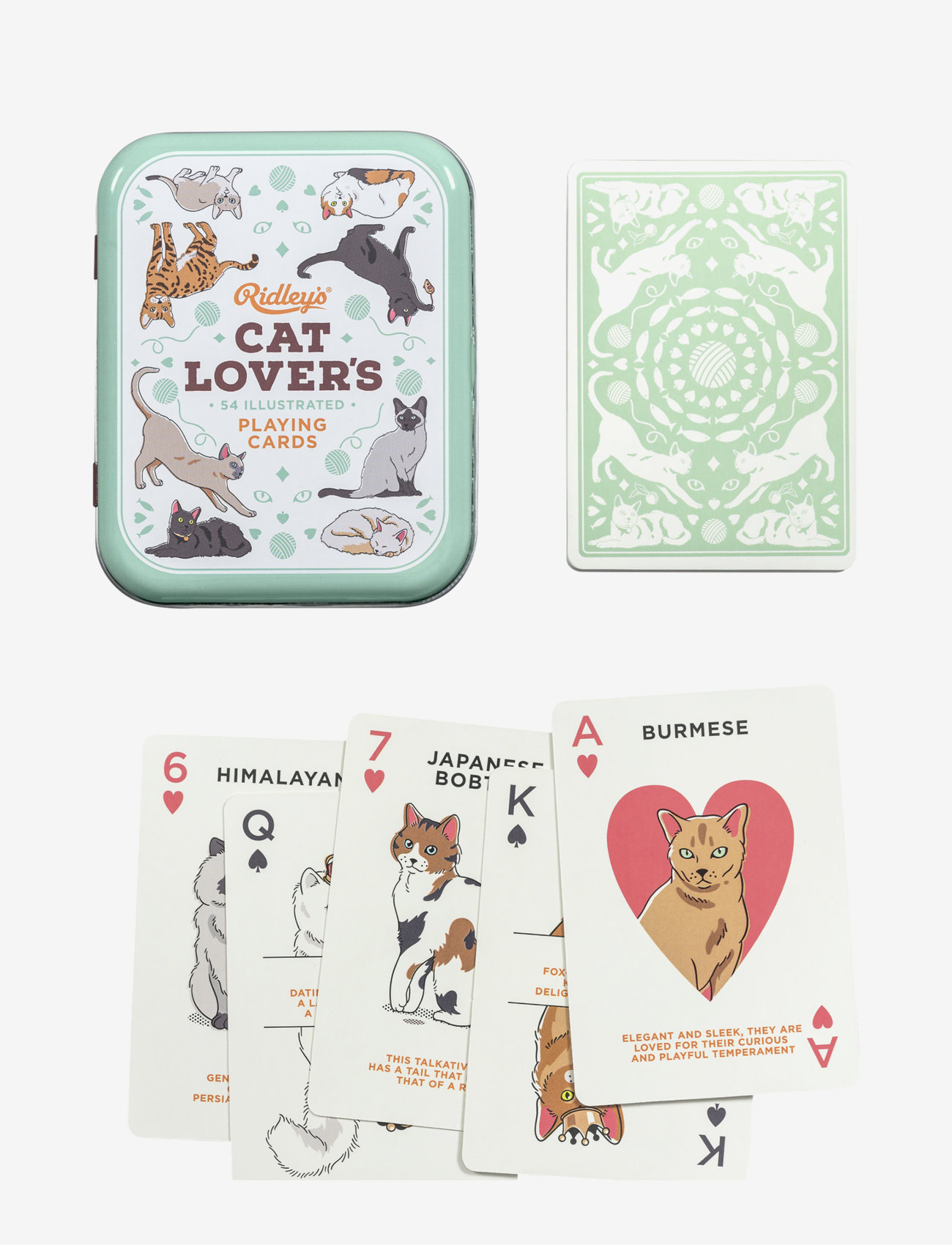 Ridley's Games - Cat Lover's Playing Cards - turquoise - 1
