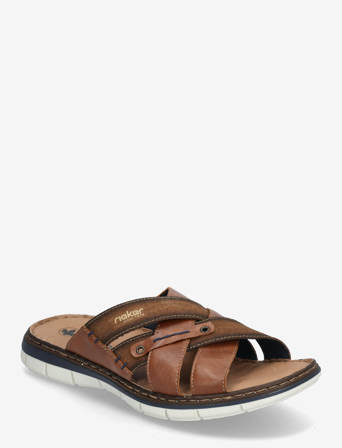 Rieker - Rieker mens sandals 25199-14 blue - brown - 0