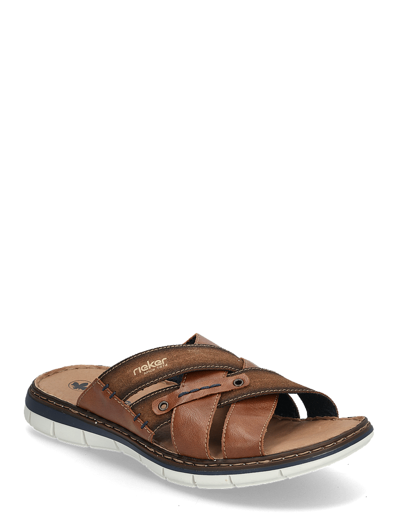 Rieker - Rieker mens sandals 25199-14 blue - sandalen - brown - 0