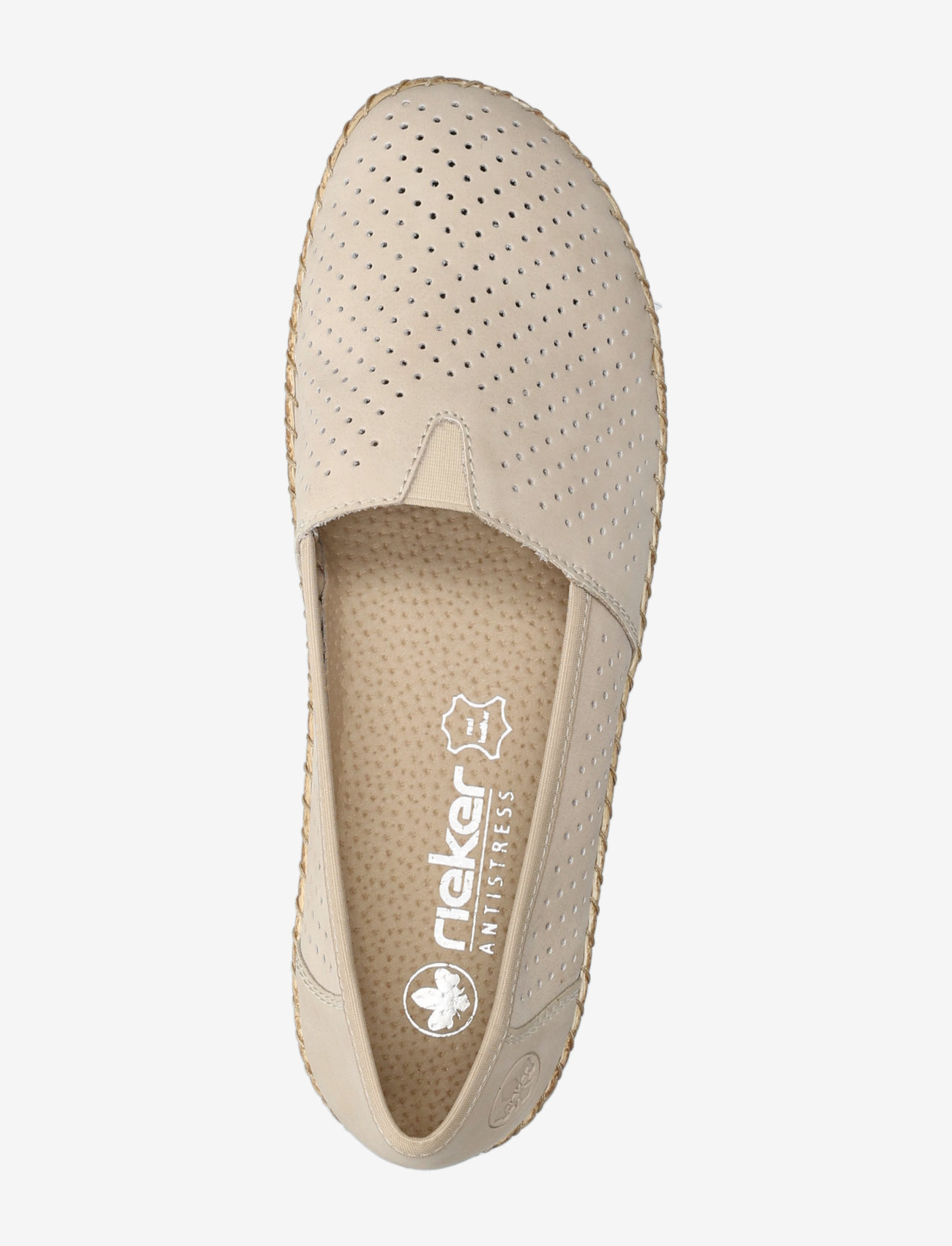 Rieker - Rieker ladies shoes 44854-00 black - slip-on sneakers - beige - 3