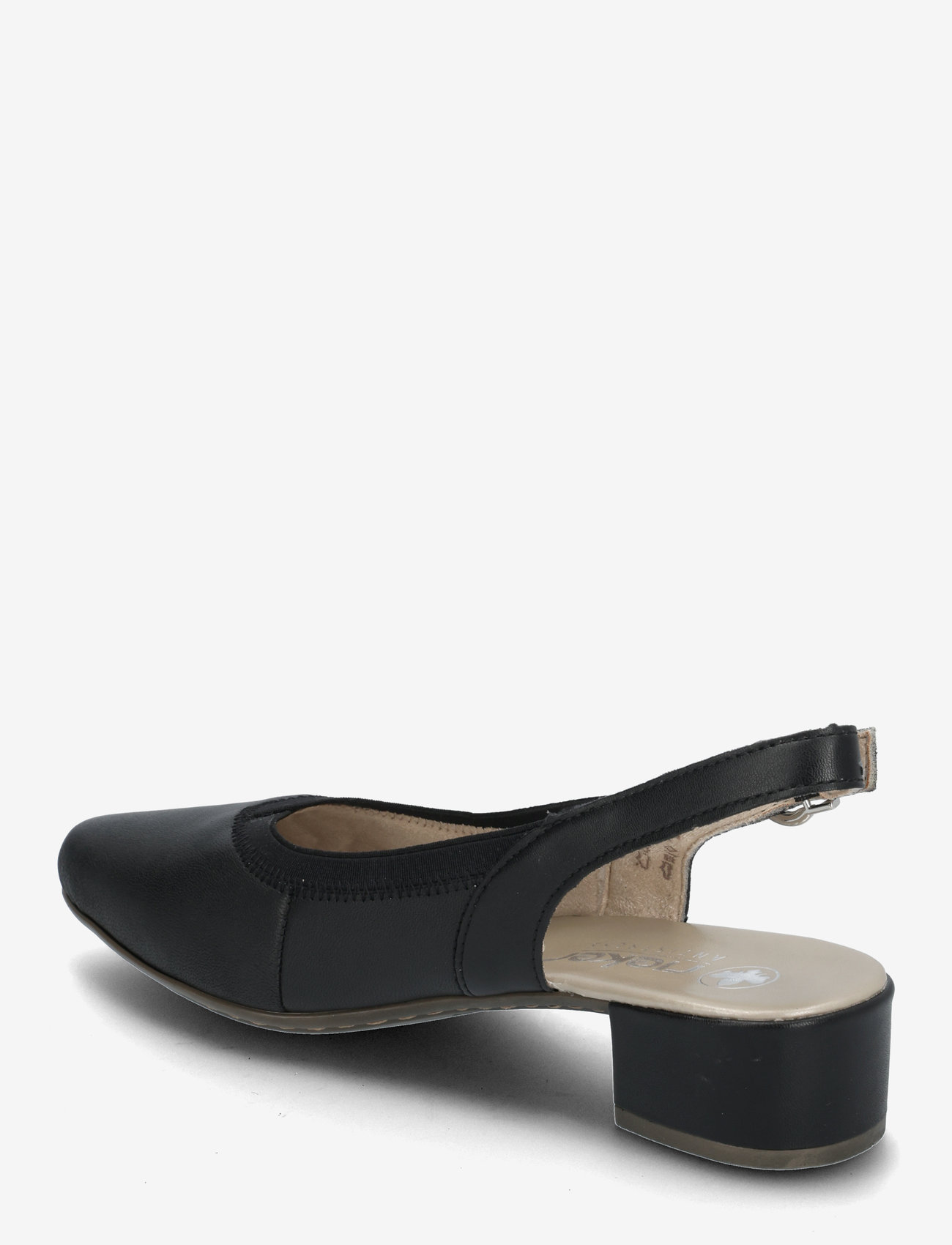 Rieker - Rieker ladies shoes 47063-60 beige - slingbacks mit absatz - black - 2