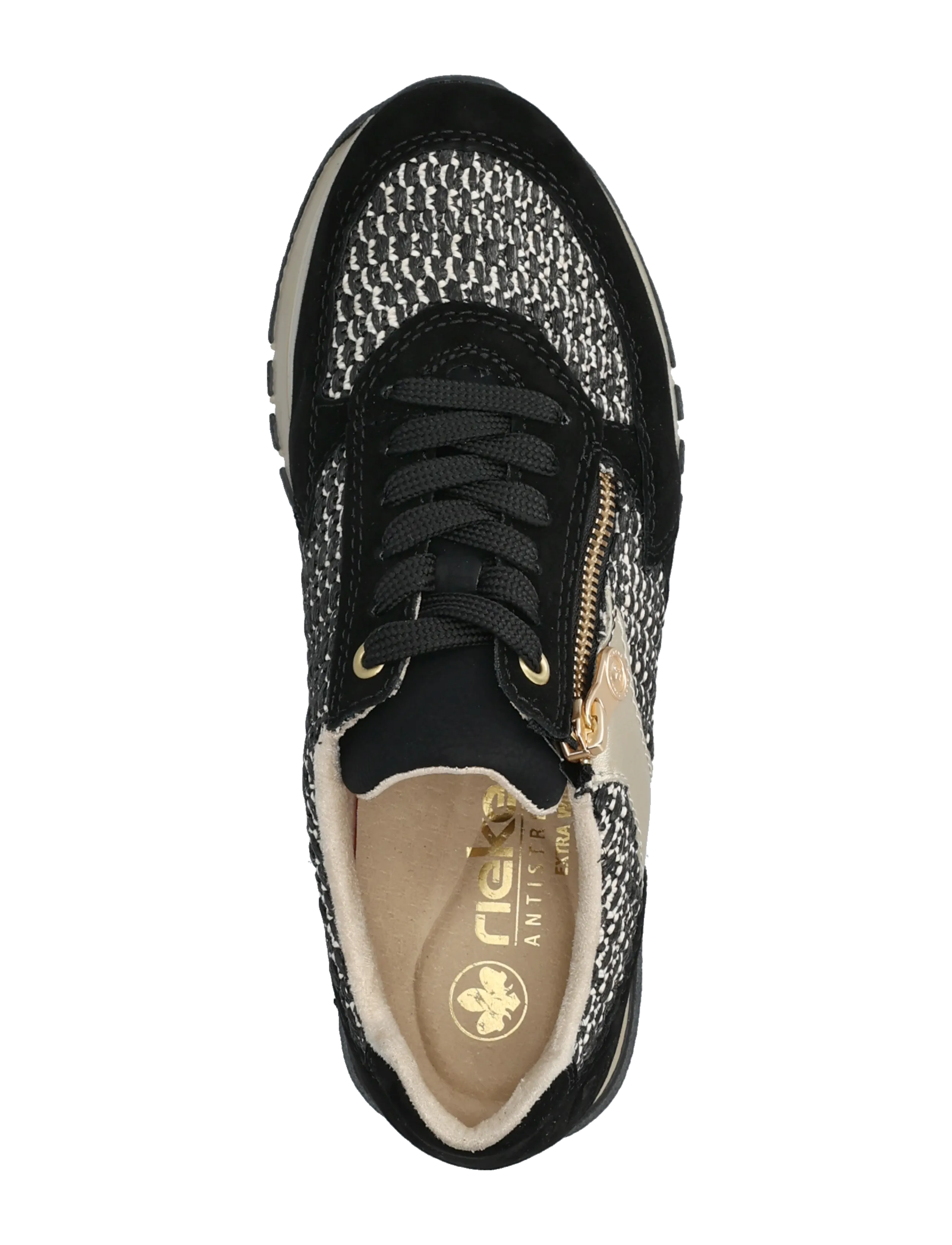 Rieker - 49010-12 - lágir strigaskór - black - 3