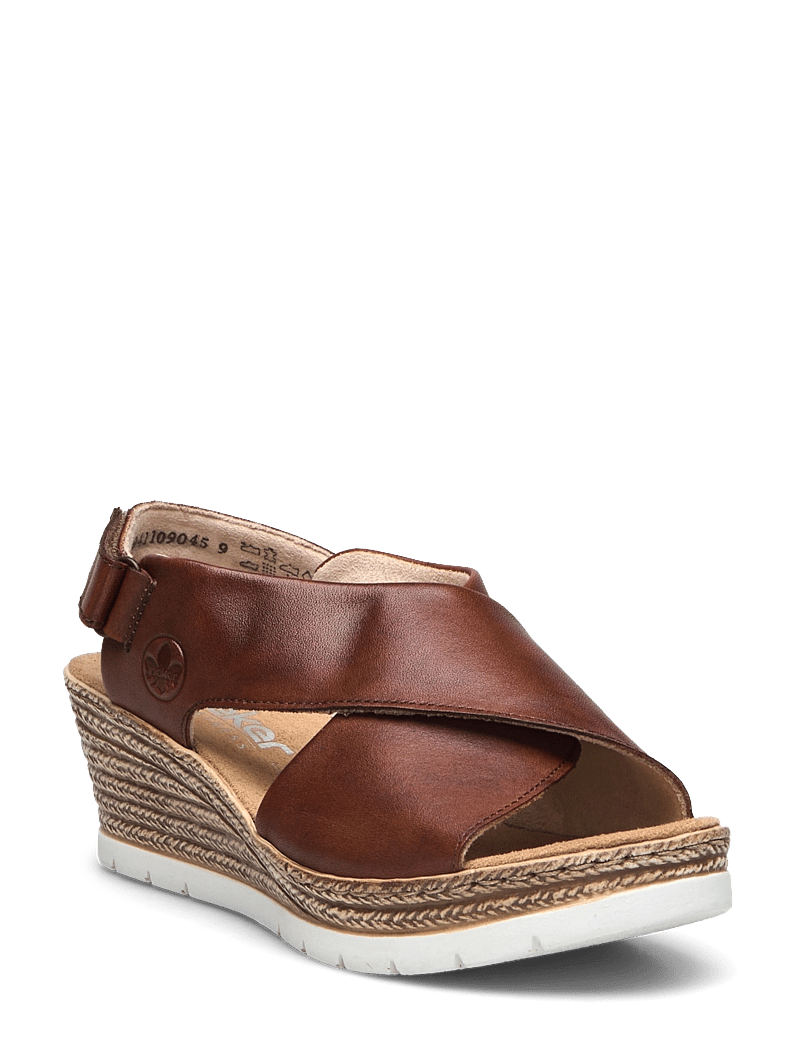 Rieker - Rieker Ladies' sandals 61975-24 Brown - espadrilles mit absatz - brown - 0