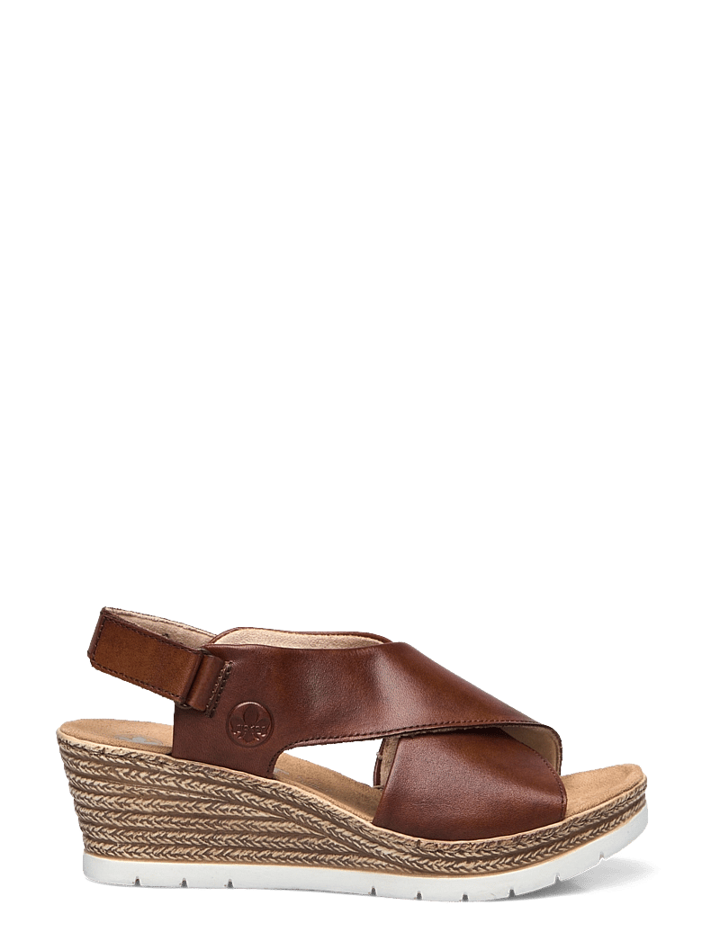 Rieker - Rieker Ladies' sandals 61975-24 Brown - espadrilles mit absatz - brown - 1