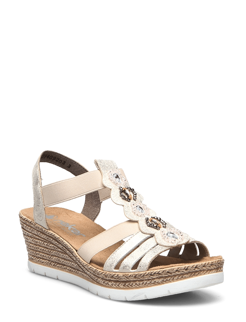 Rieker - 619B2-60 - heeled espadrilles - beige - 0