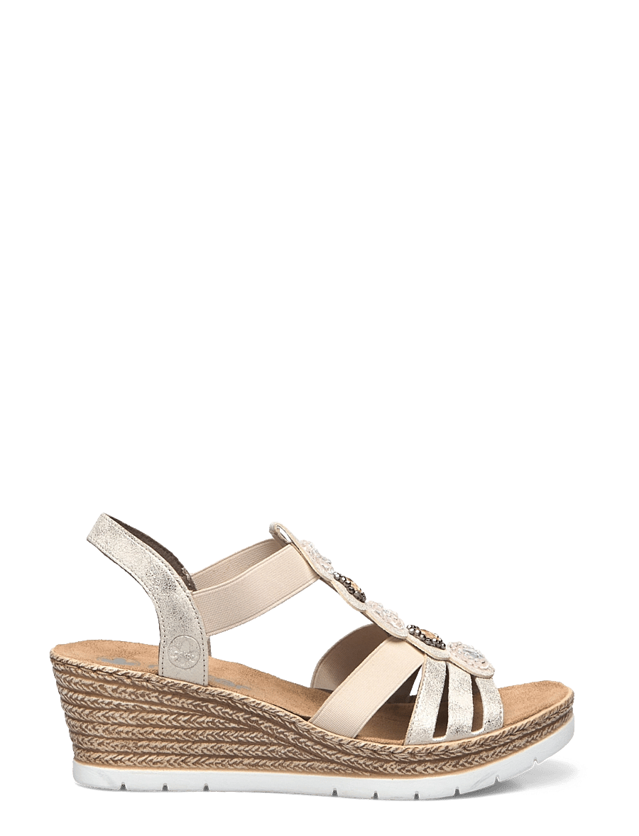 Rieker - 619B2-00 - kontsaga espadrillid - beige - 1