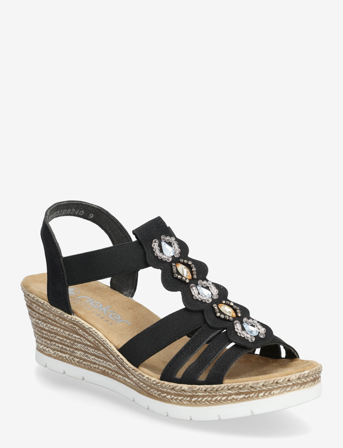 Rieker - 619B2-60 - espadrillos med klack - black - 0