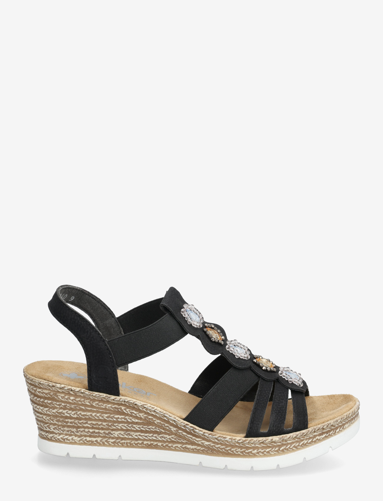 Rieker - 619B2-60 - espadrillos med klack - black - 1
