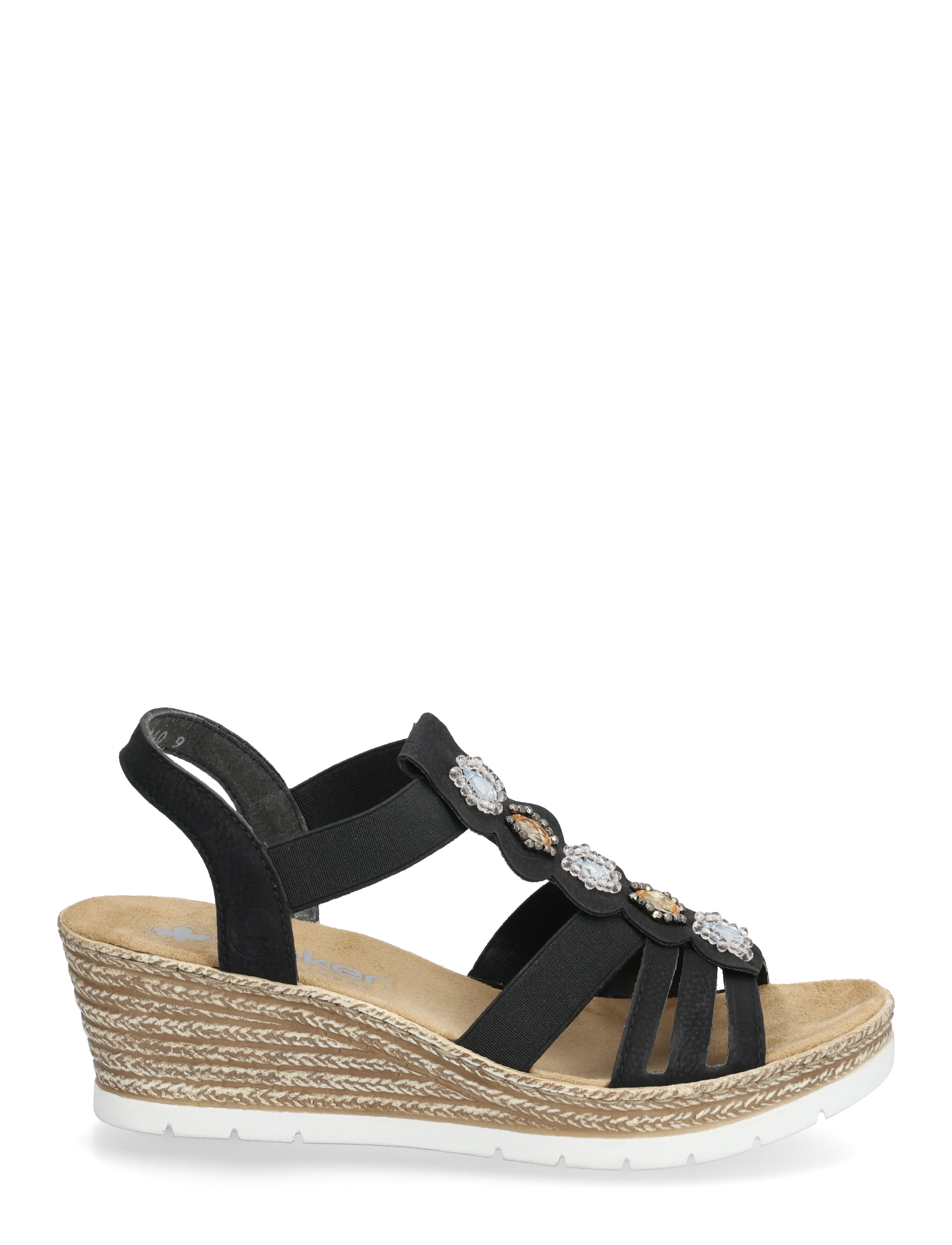 Rieker - 619B2-00 - espadrillos med hæl - black - 1