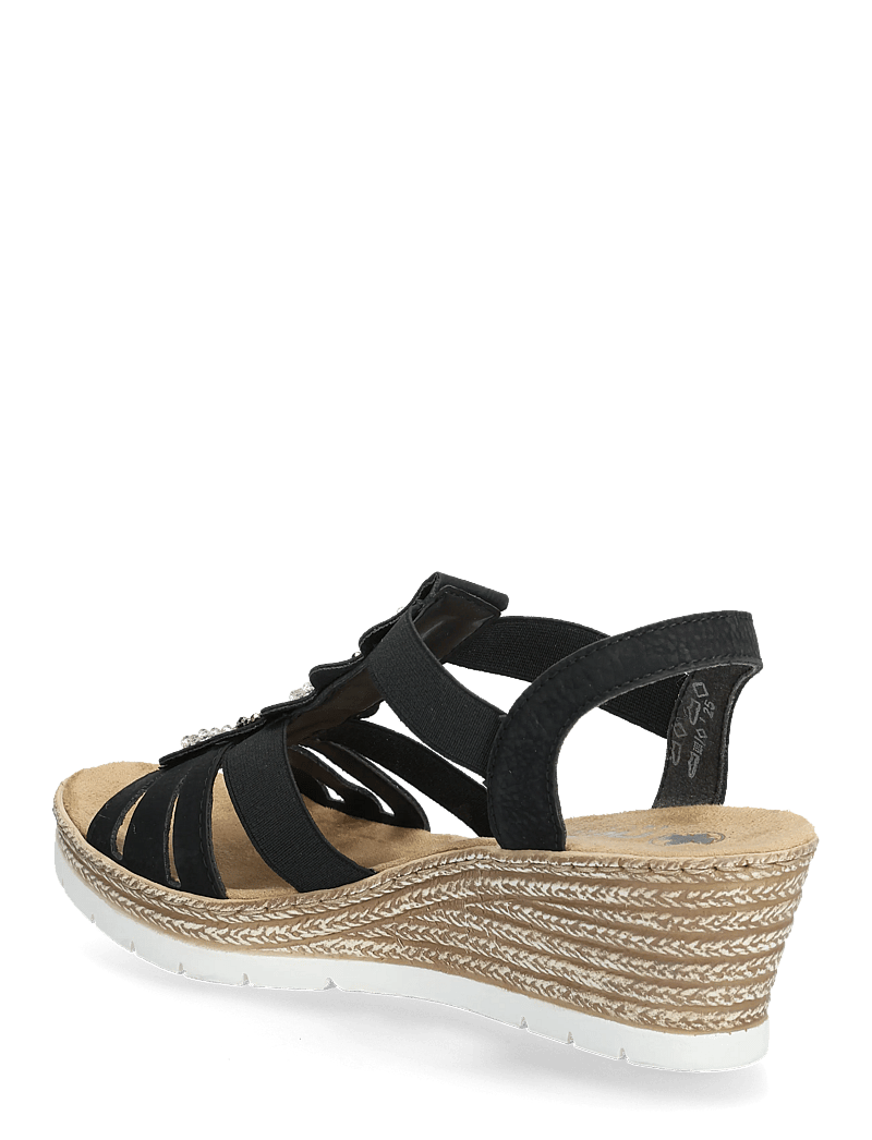 Rieker - 619B2-00 - espadrilles mit absatz - black - 2