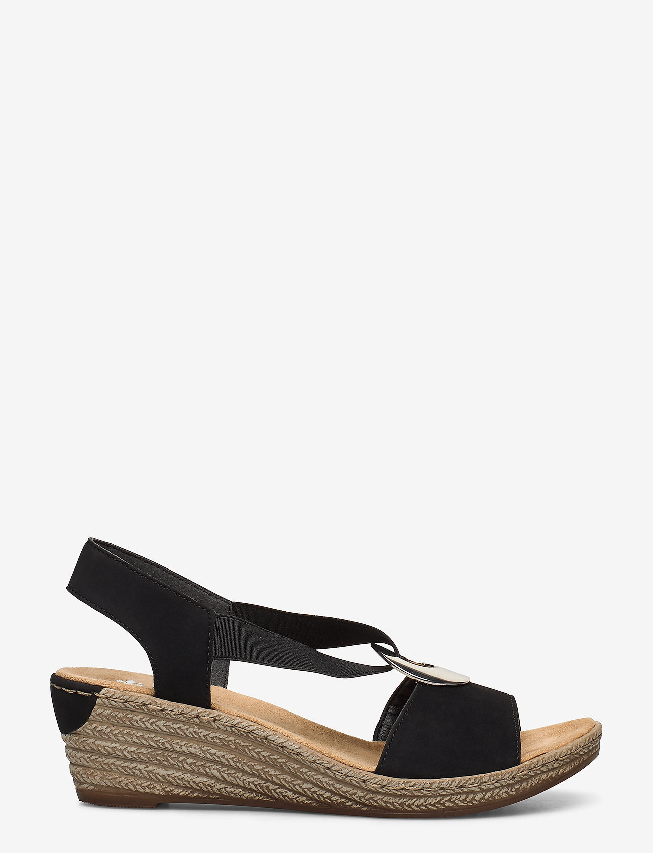 Rieker - 624H6-00 - heeled espadrilles - black - 1