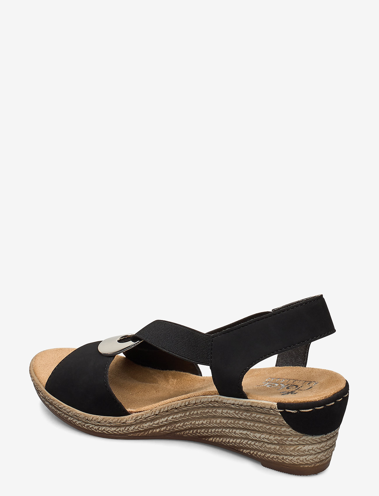 Rieker - 624H6-00 - heeled espadrilles - black - 2