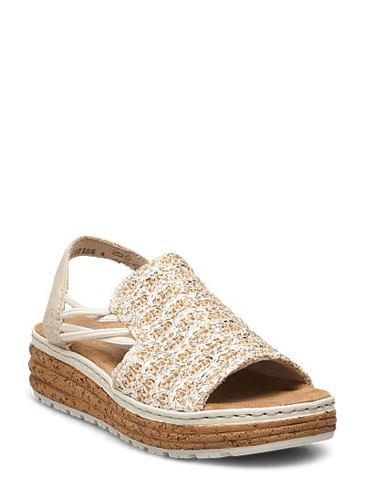 Rieker Ladies' Sandals 62741-60 Beige - Flade Sandaler