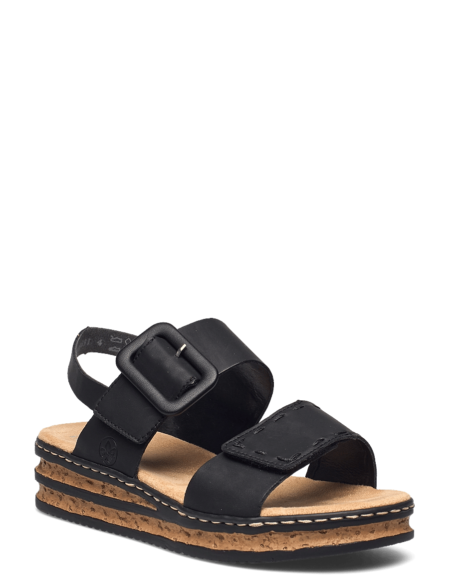 Rieker - 62950-14 - platvorm sandaalid - black - 0