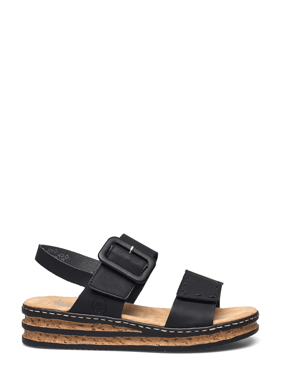 Rieker - 62950-14 - platvorm sandaalid - black - 1