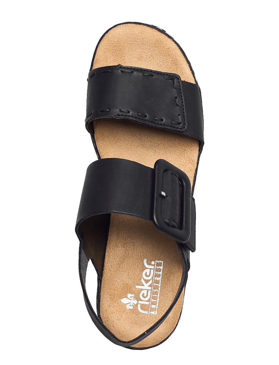 Rieker - 62950-14 - platvorm sandaalid - black - 3
