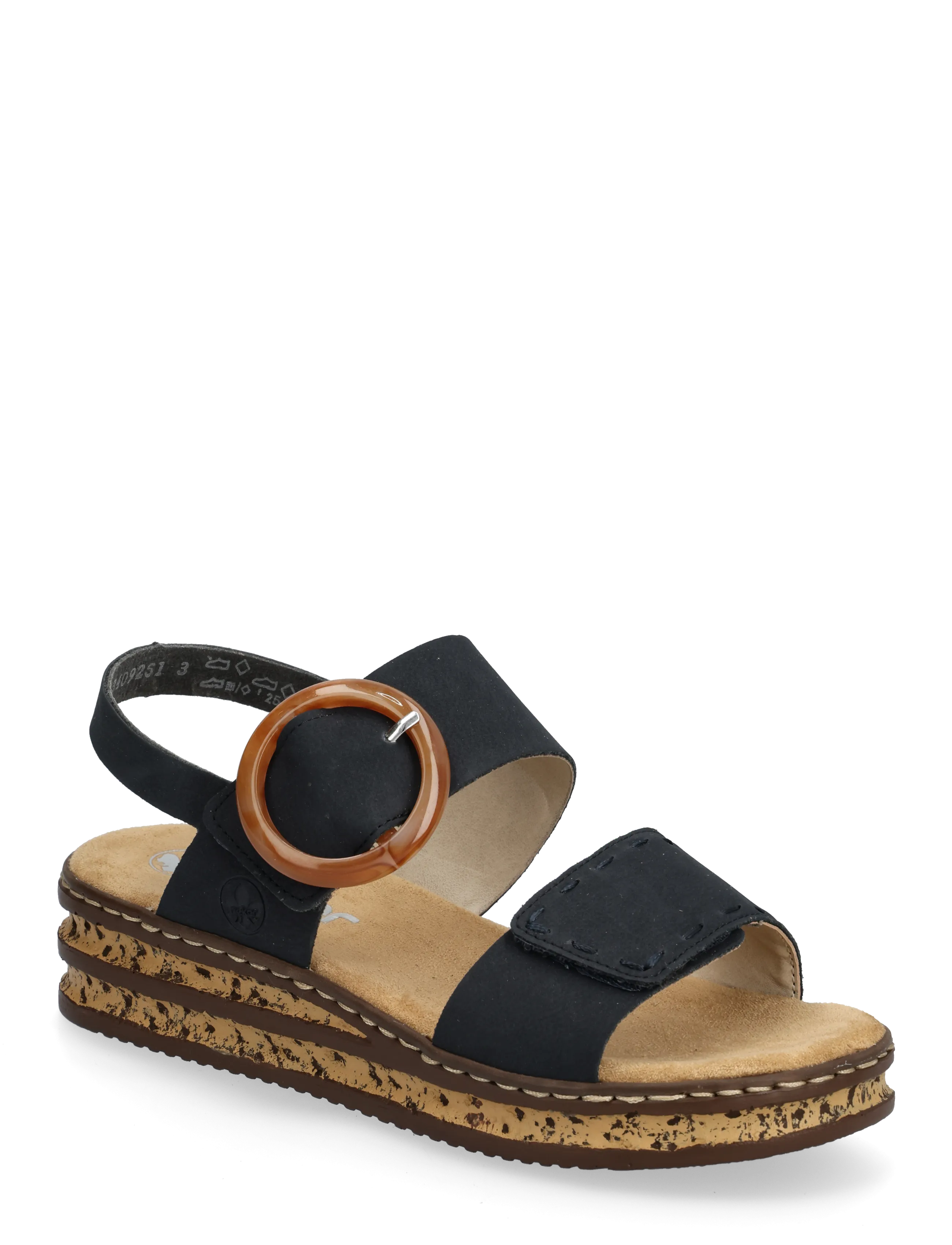Rieker 62950-14, 36, Sandals, Marineblau - Flat, Frauen