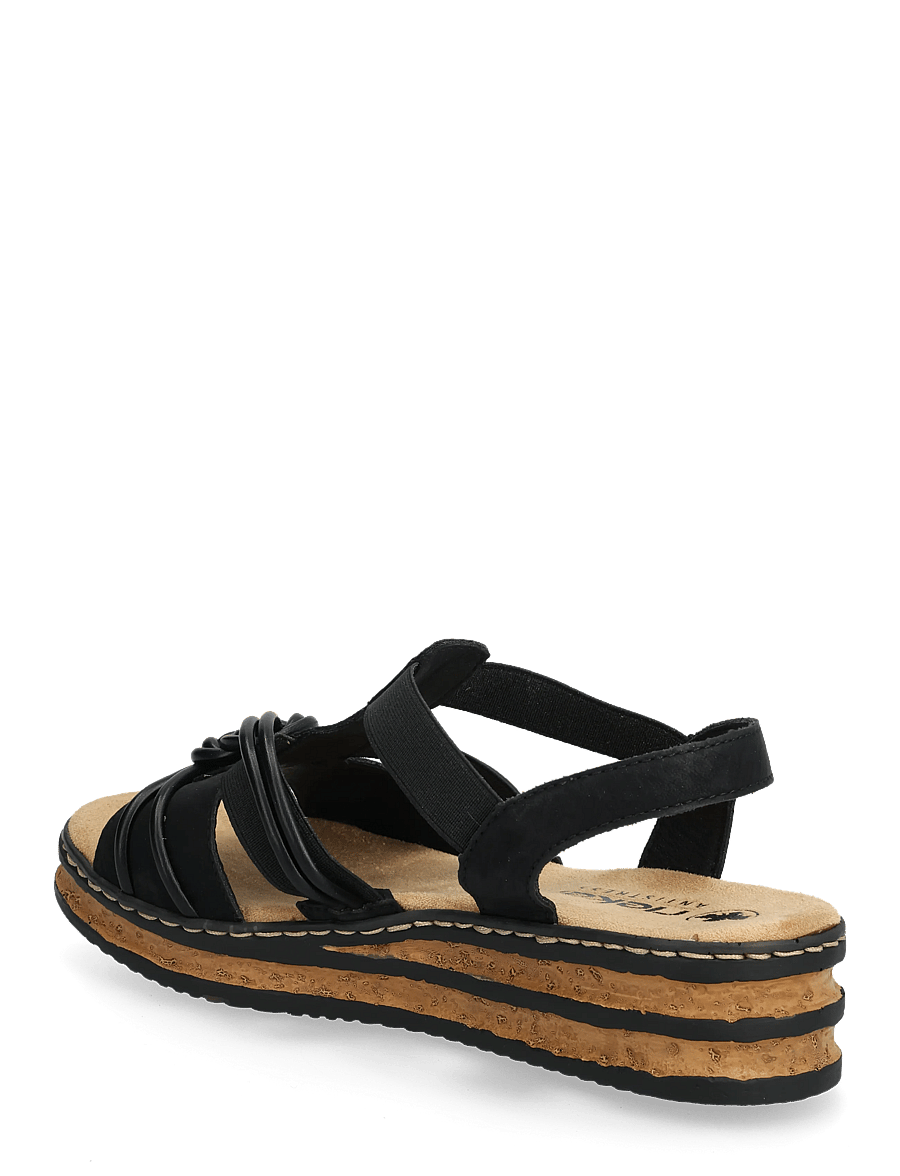 Rieker - 62969-00 - platformsandaler - black - 2