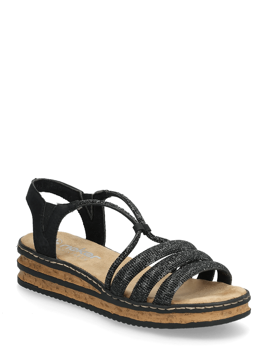 Rieker - 62977-90 - flade sandaler - black - 0