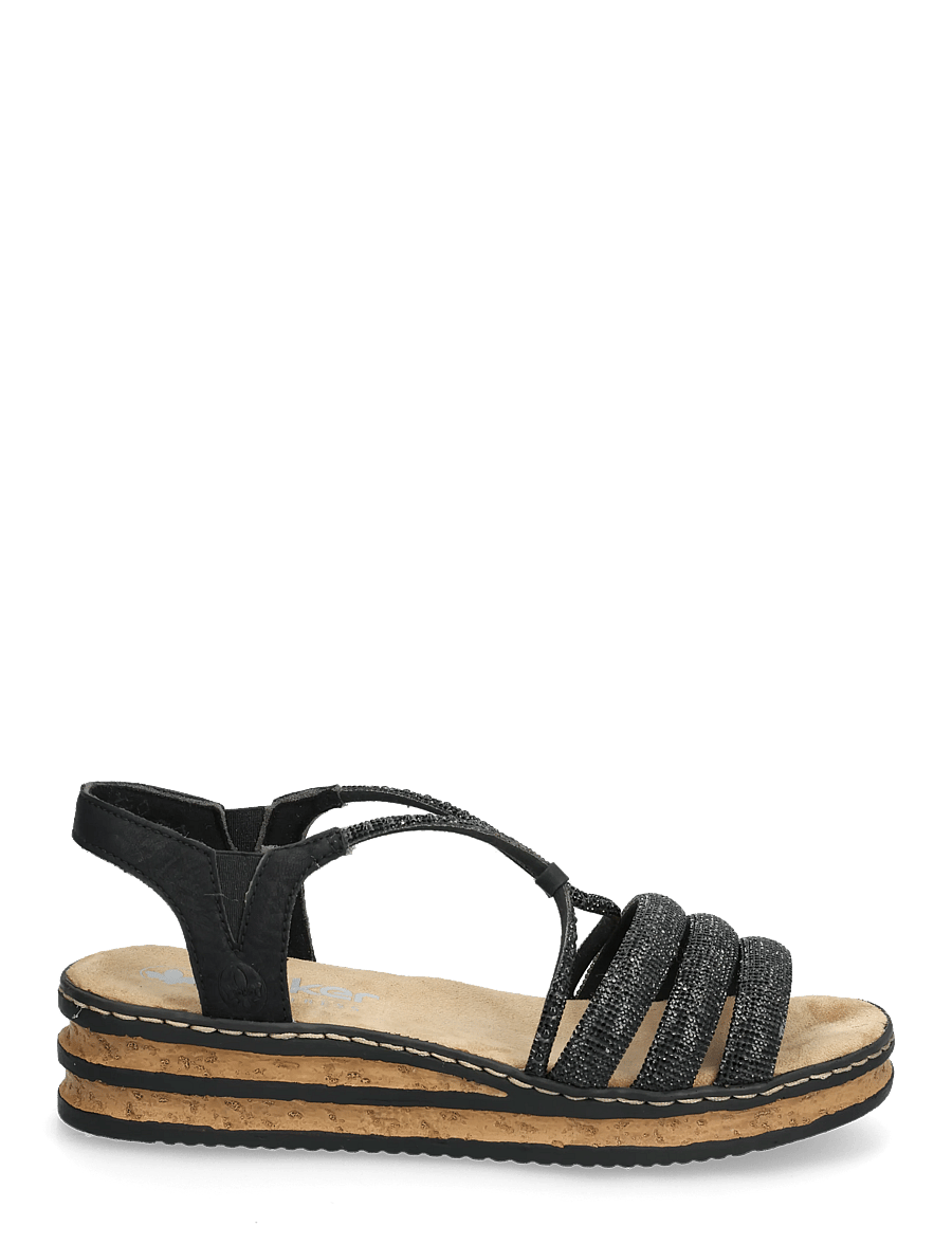 Rieker - 62977-90 - flade sandaler - black - 1