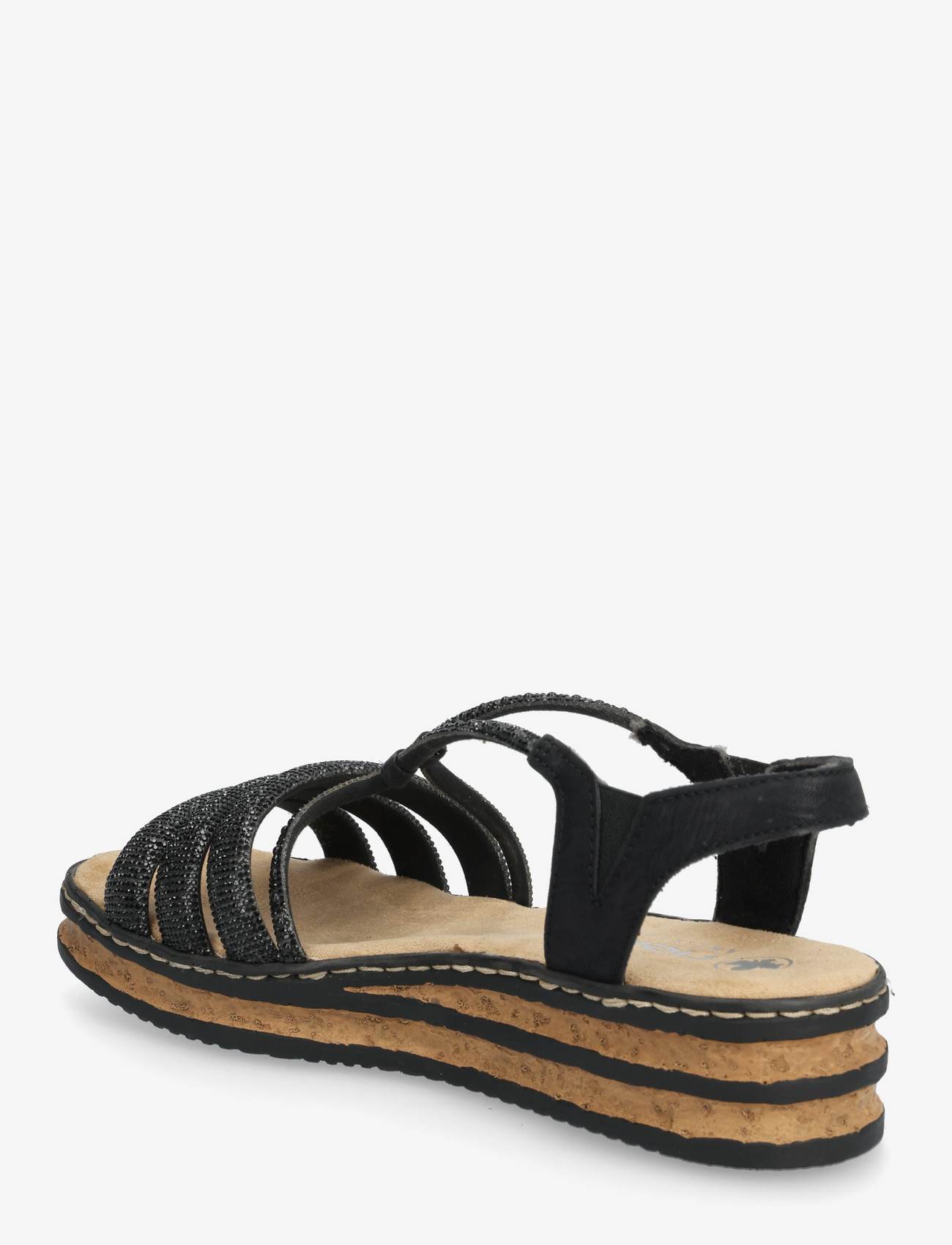 Rieker - 62977-90 - flade sandaler - black - 2
