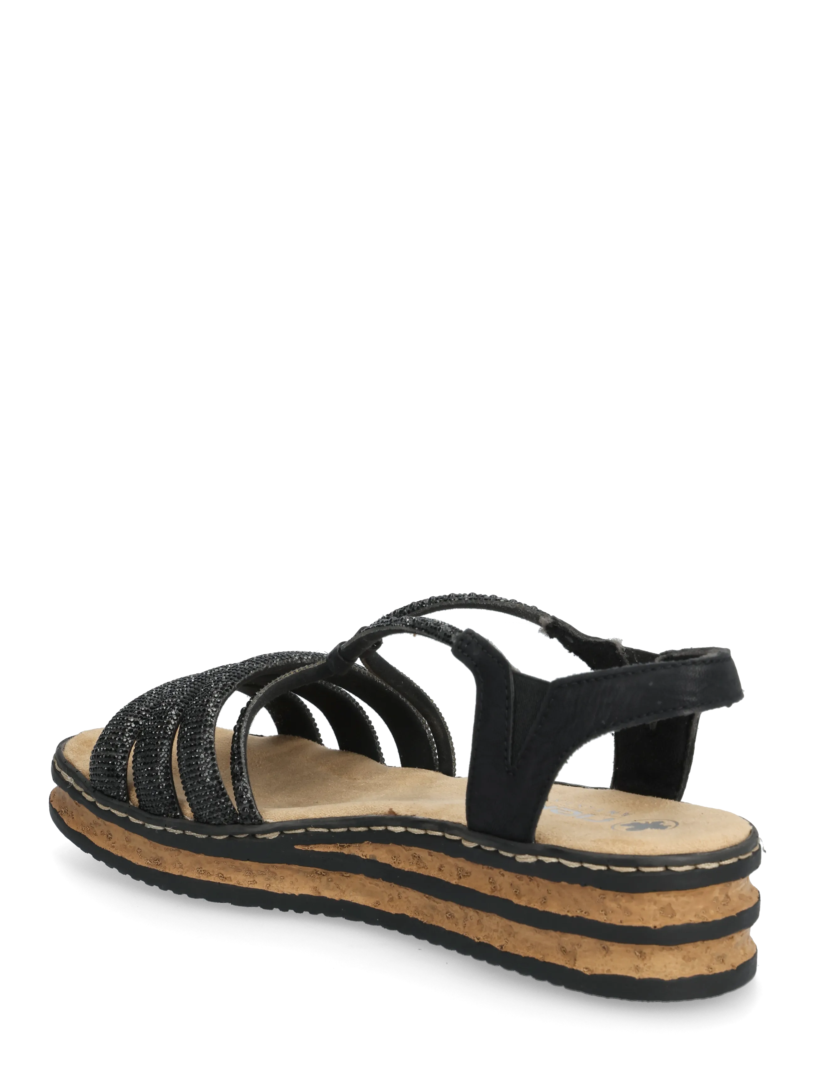Rieker - 62977-90 - platta sandaler - black - 2