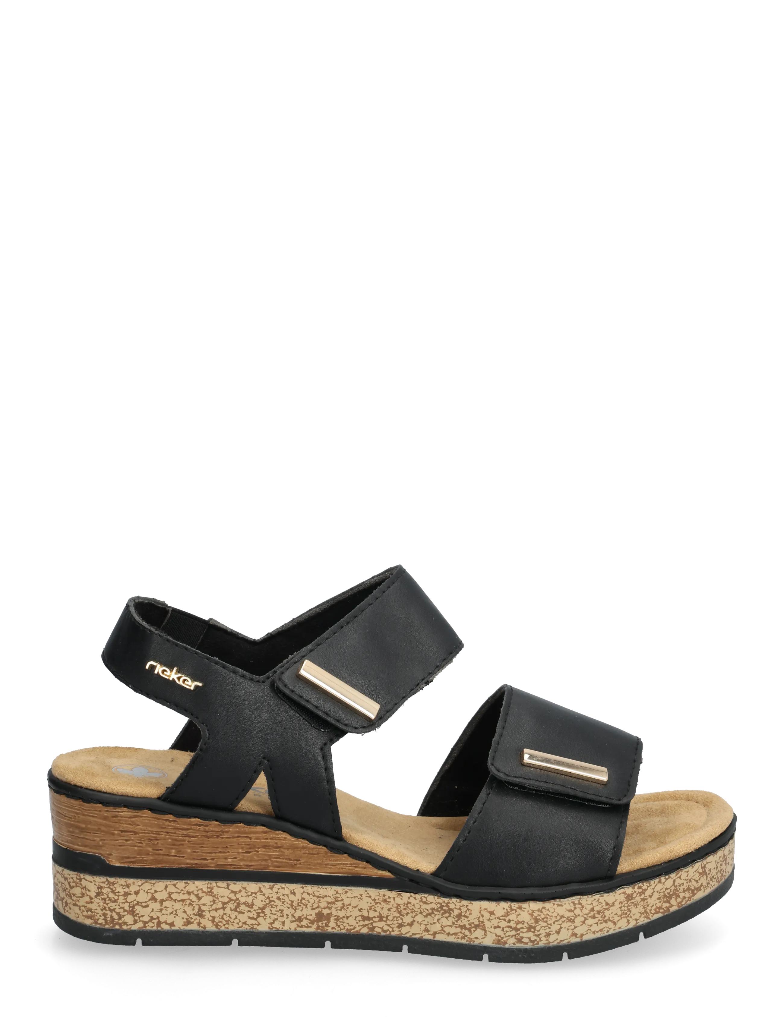 Rieker - 63781-00 - basutės ant platformos - black - 1