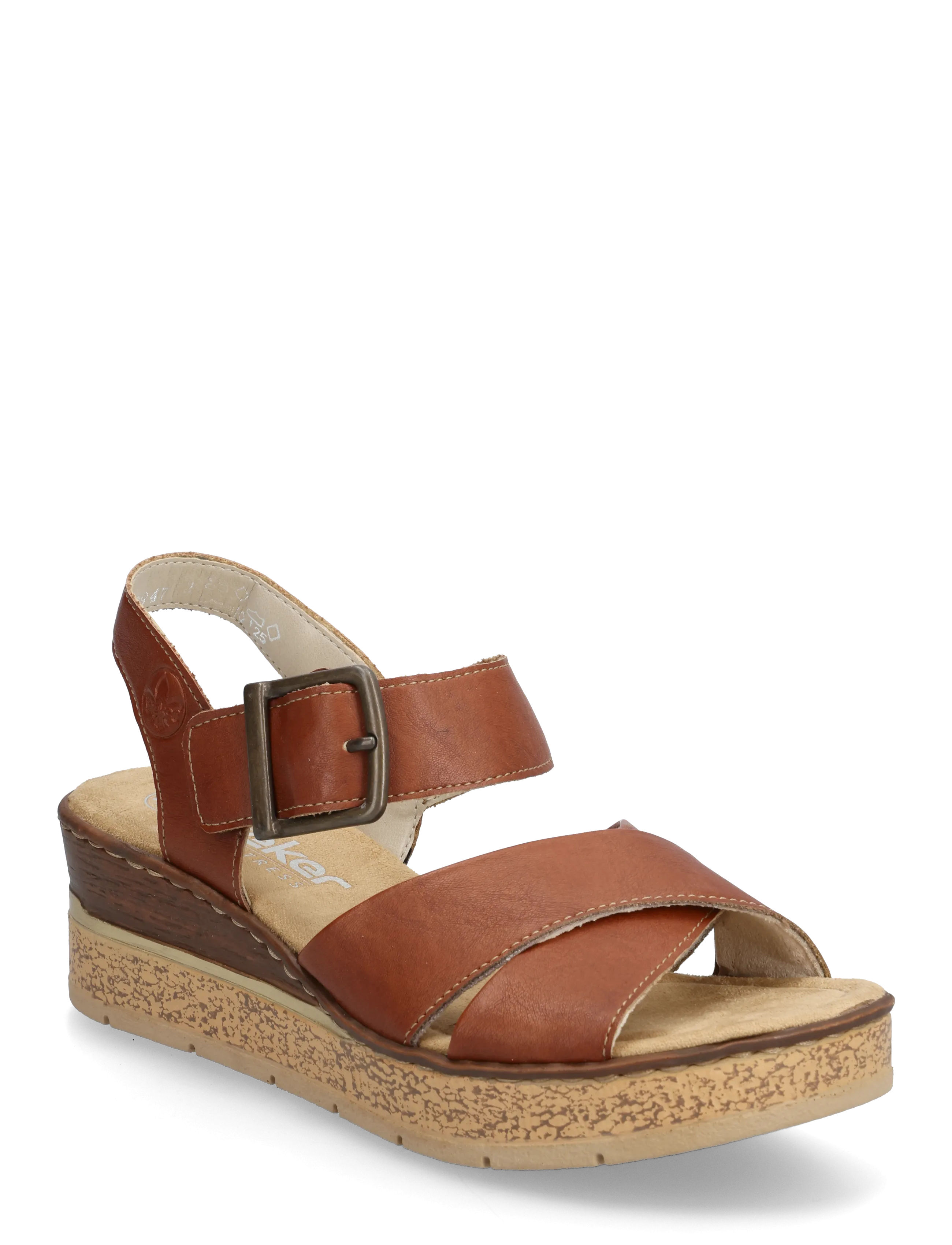 Rieker Ladies' Sandals 63795-22 Brown, 42, Heels, Braun - Wedges, Frauen