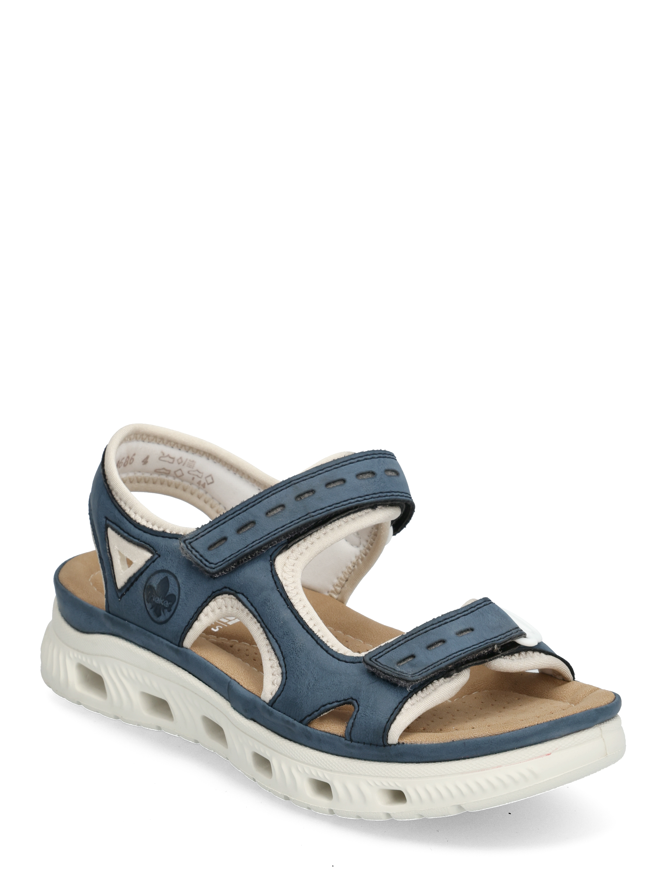 Rieker 64066-14, 36, Sandals, Blau - Flat, Frauen