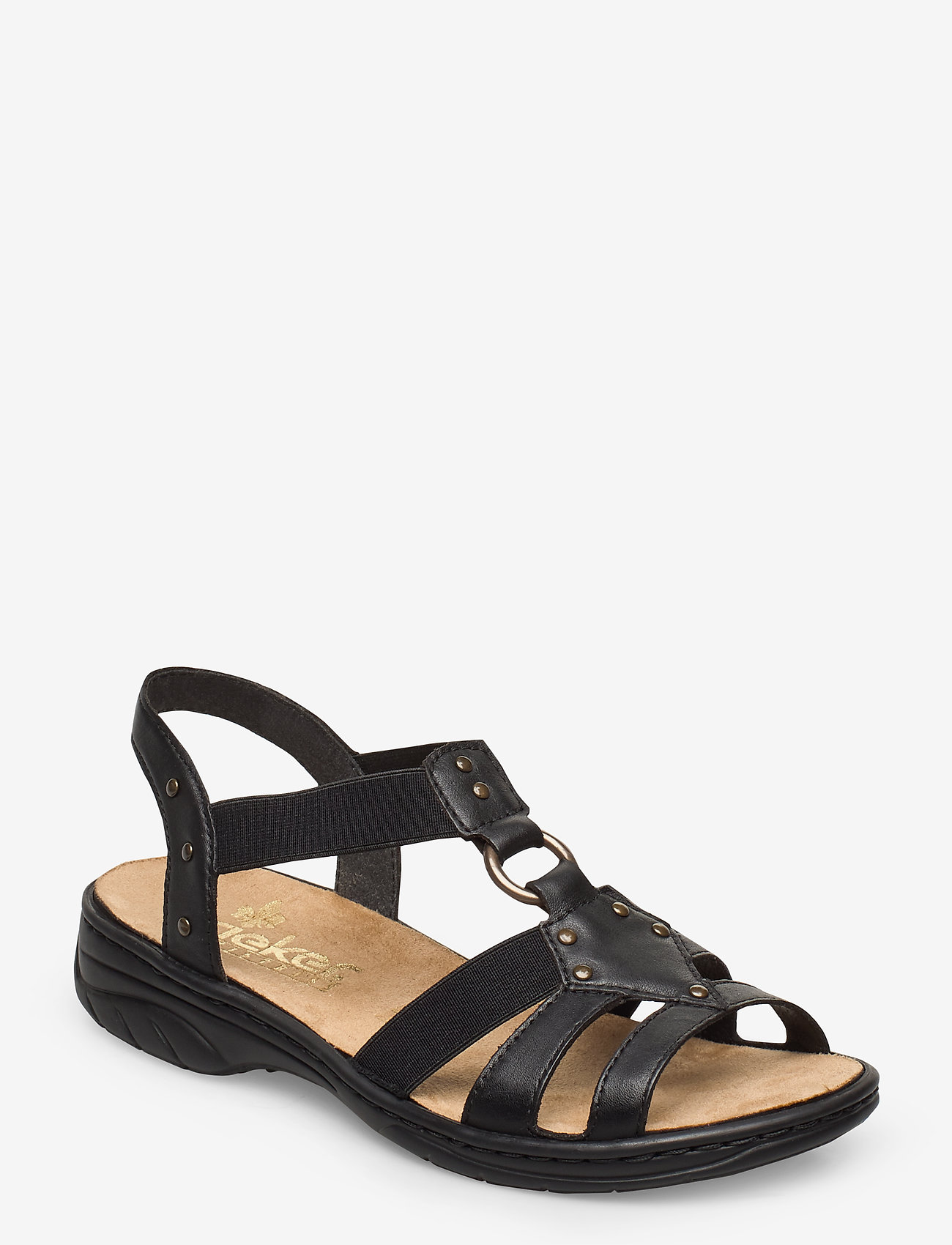 Rieker - Rieker Ladies' sandals 64574-00 black - platta sandaler - black - 0