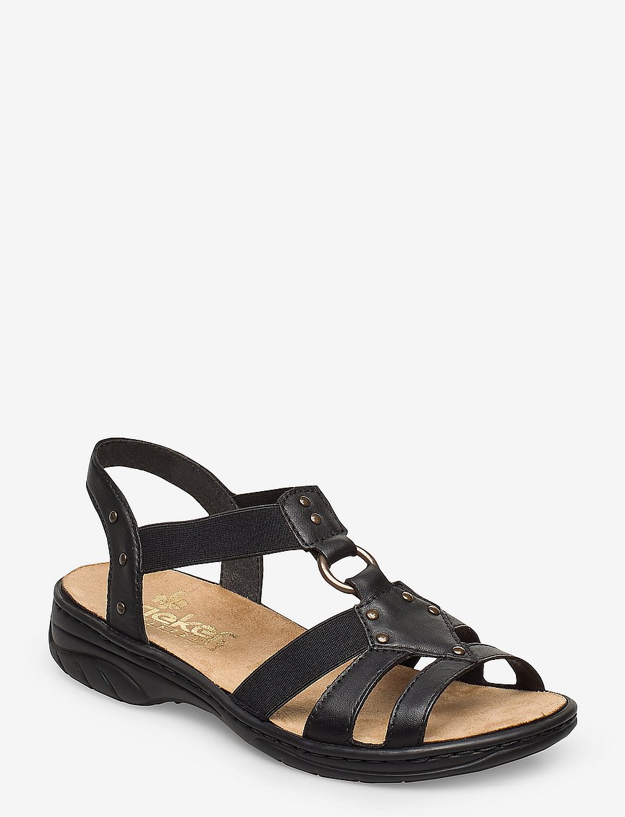 Rieker - Rieker Ladies' sandals 64574-00 black - kontsata sandaalid - black - 0