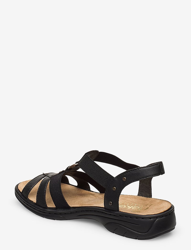 Rieker - Rieker Ladies' sandals 64574-00 black - flache sandalen - black - 2