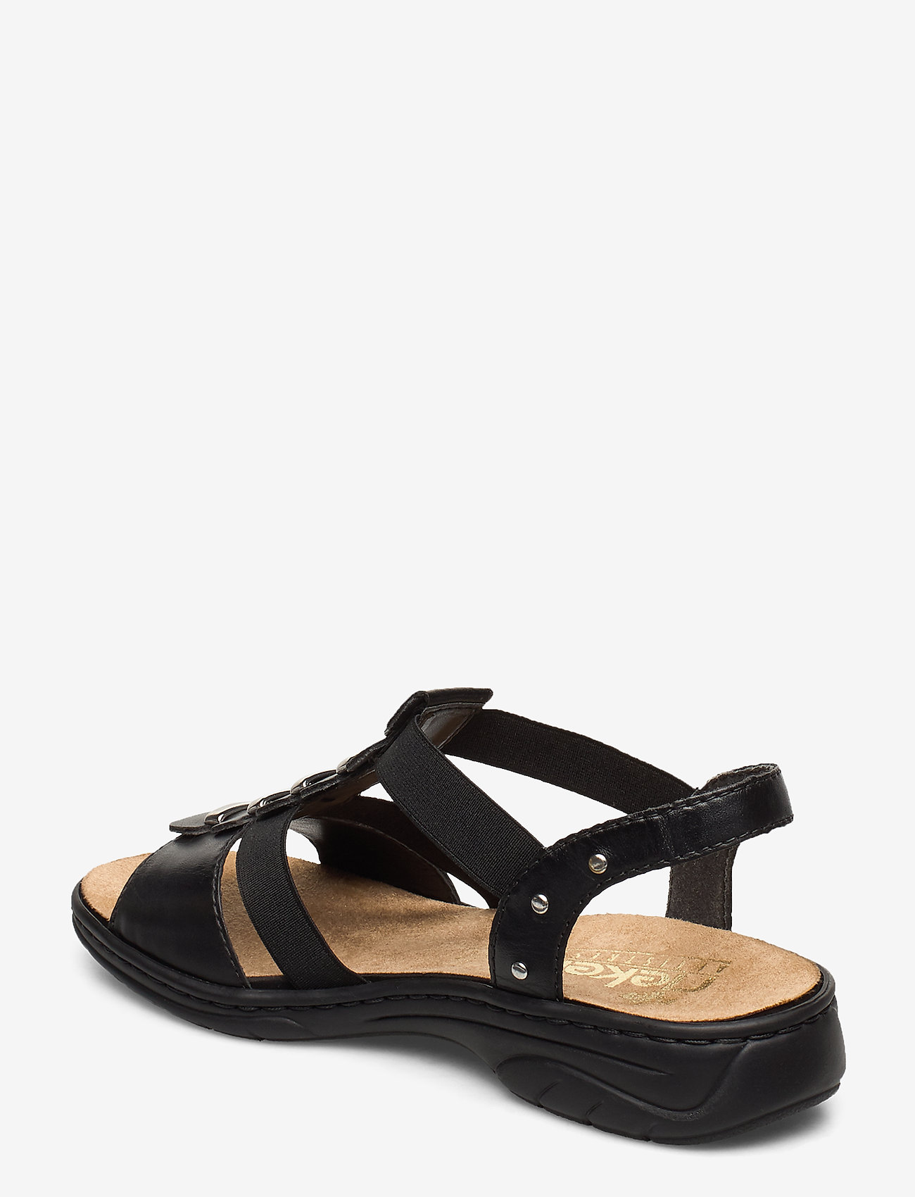 Rieker - Rieker Ladies' sandals 64580-00 black - flache sandalen - black - 2