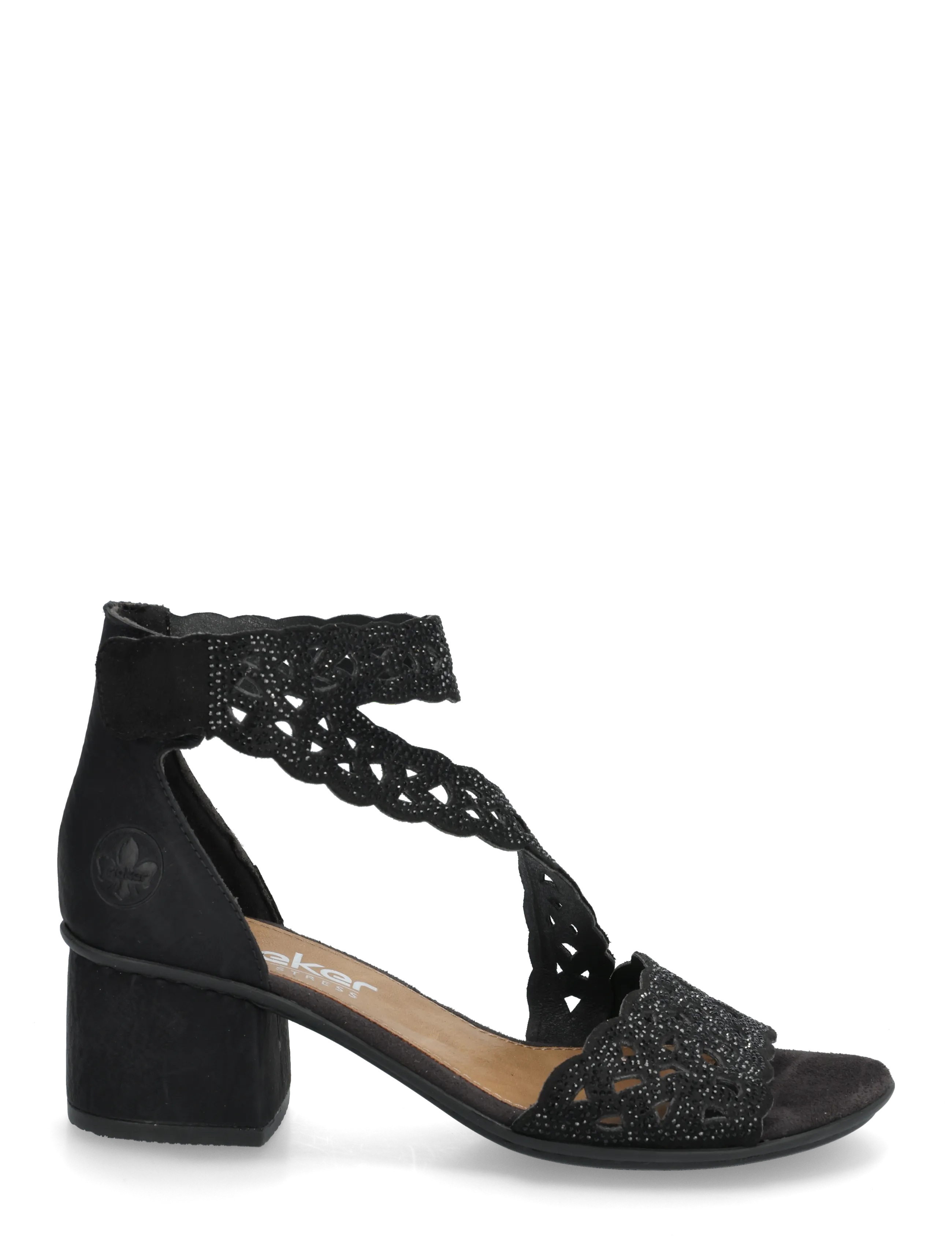 Rieker - Rieker Ladies' sandals 64657-00 Black - sandaler med hæl - black - 1