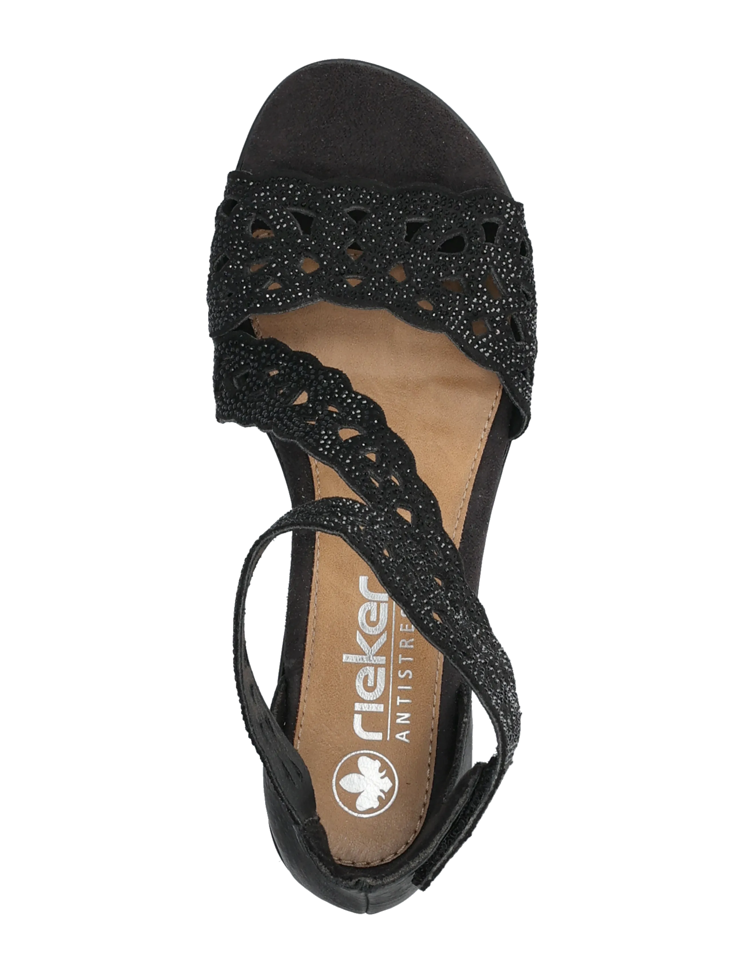 Rieker - Rieker Ladies' sandals 64657-00 Black - sandaler med hæl - black - 3