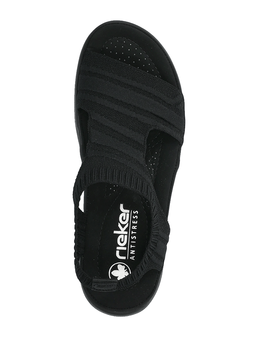 Rieker - 64850-00 - platta sandaler - black - 3