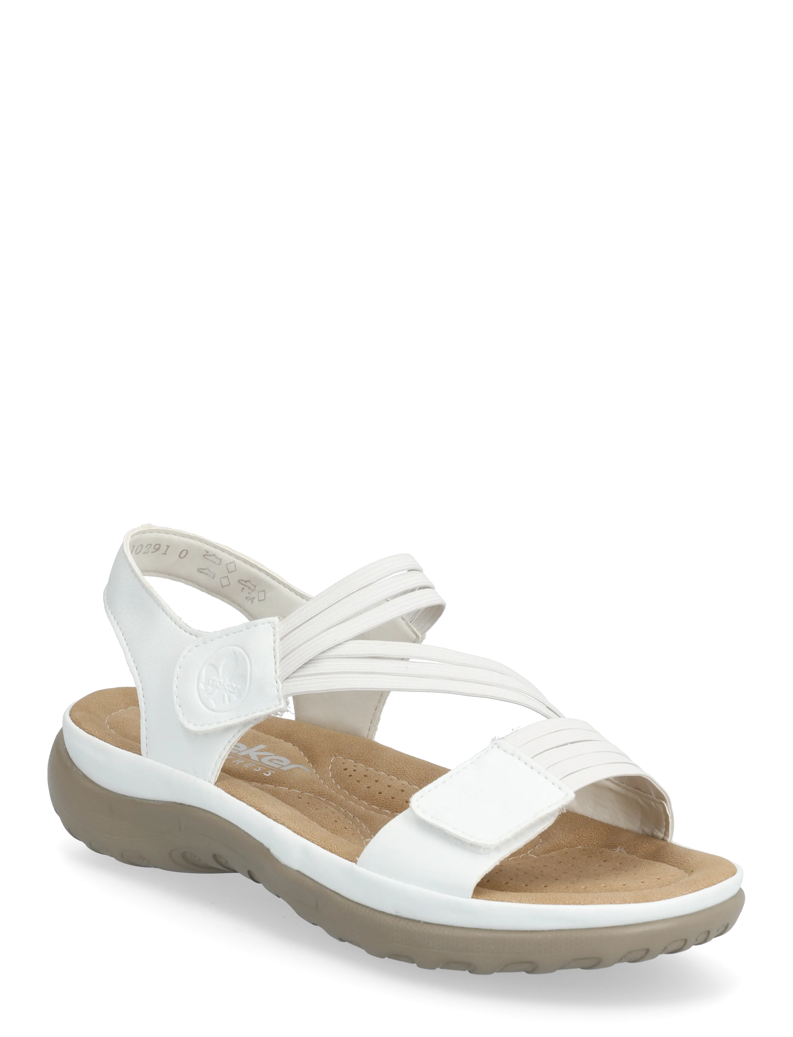 Rieker 64870-02, 37, Sandals, Weiß - Flat, Frauen