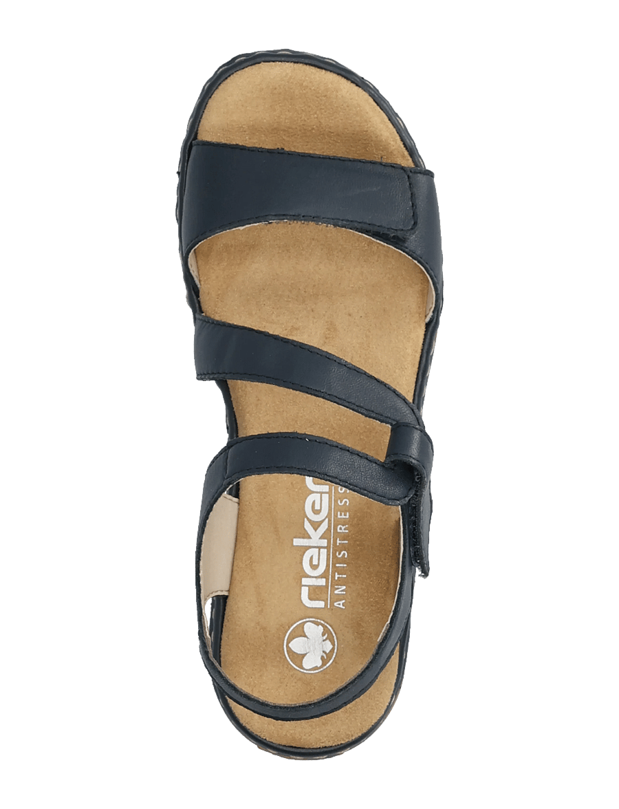 Rieker - Rieker Ladies' sandals 659C7-16 Blue - flache sandalen - blue leather - 3