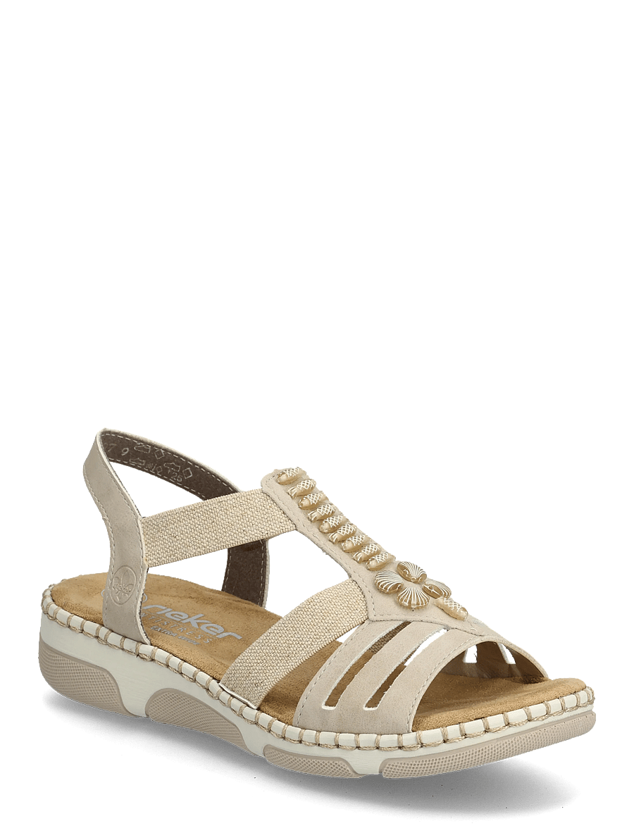 Rieker - Rieker Ladies' sandals 66201-62 Beige - flade sandaler - beige - 0