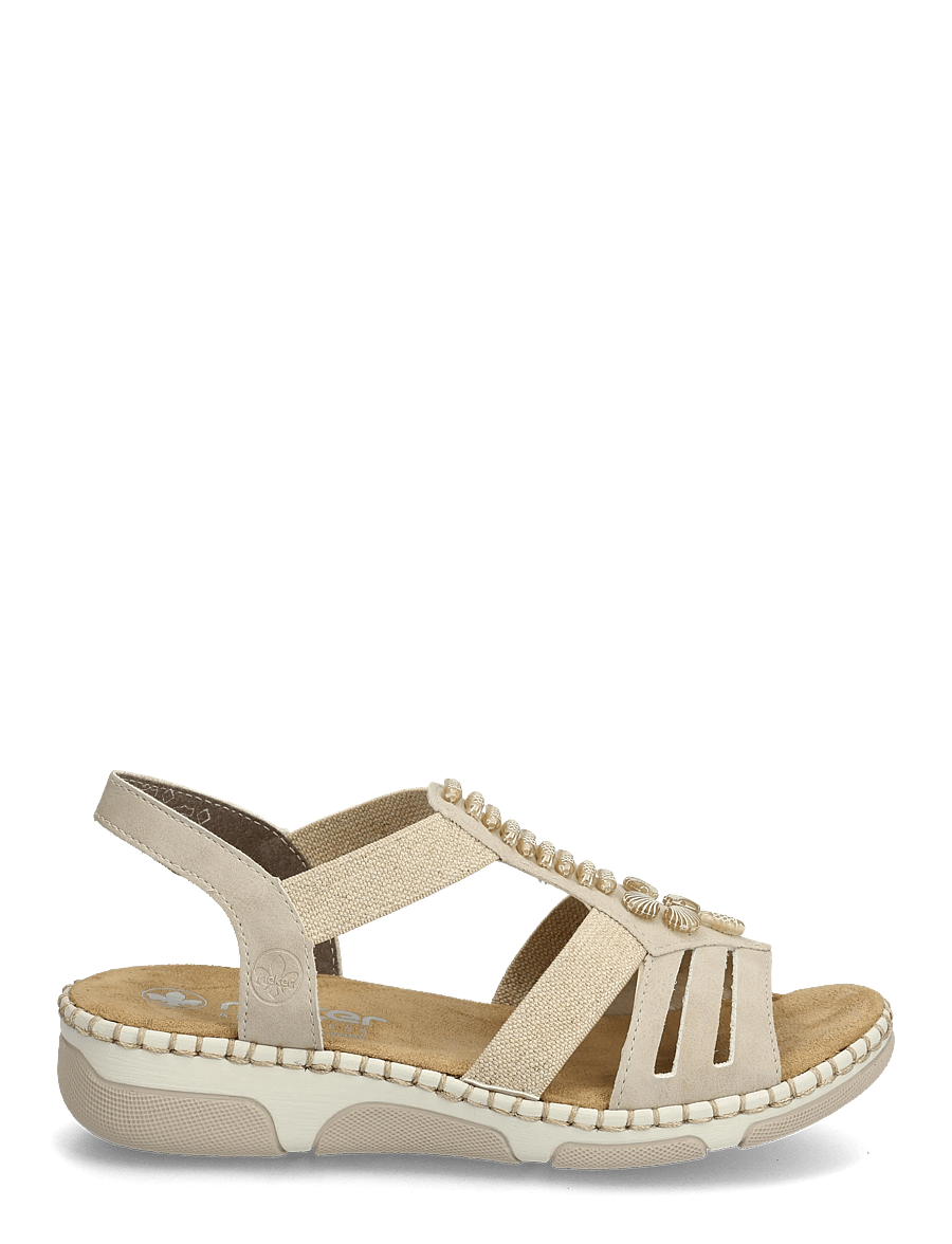 Rieker - Rieker Ladies' sandals 66201-62 Beige - flade sandaler - beige - 1