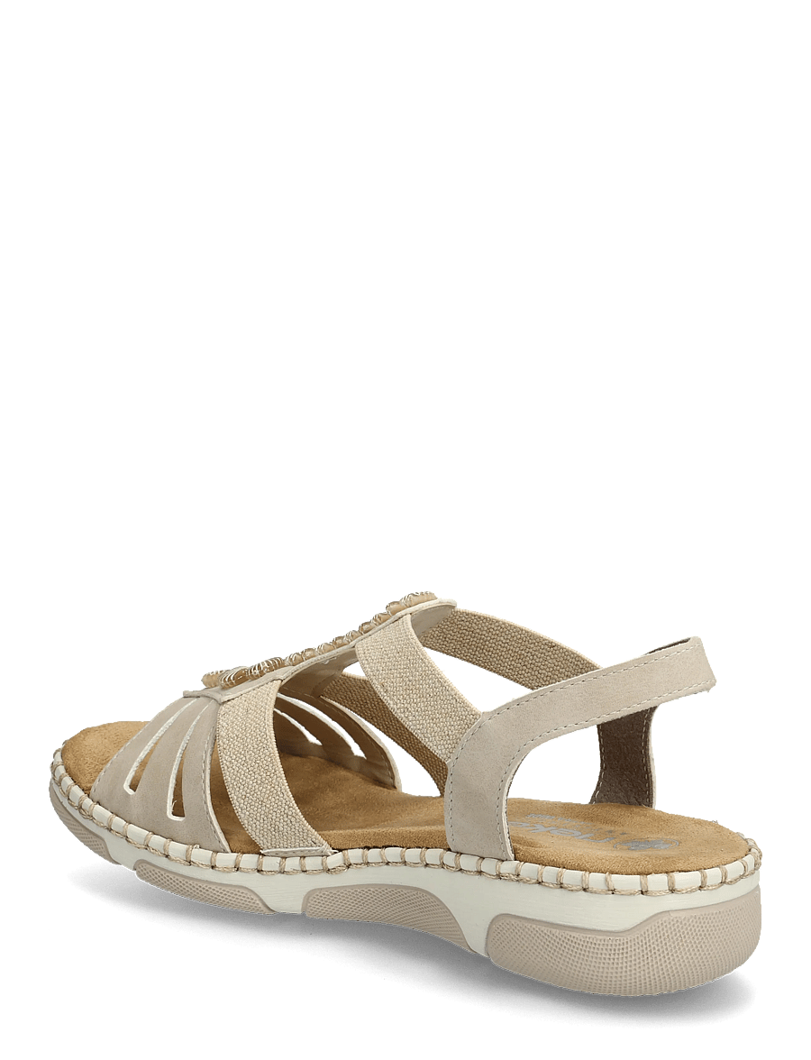 Rieker - Rieker Ladies' sandals 66201-62 Beige - flade sandaler - beige - 2