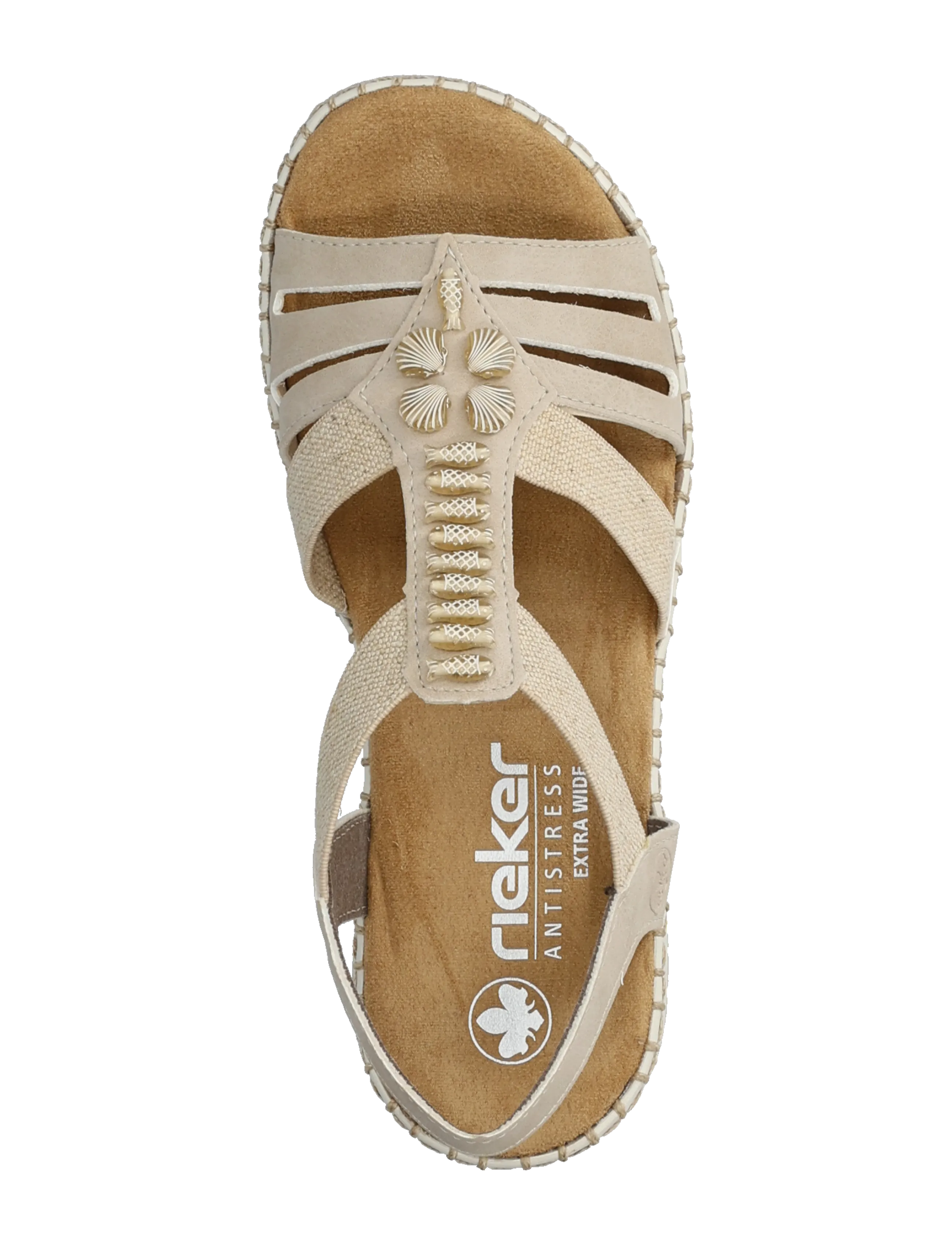 Rieker - Rieker Ladies' sandals 66201-62 Beige - flache sandalen - beige - 3
