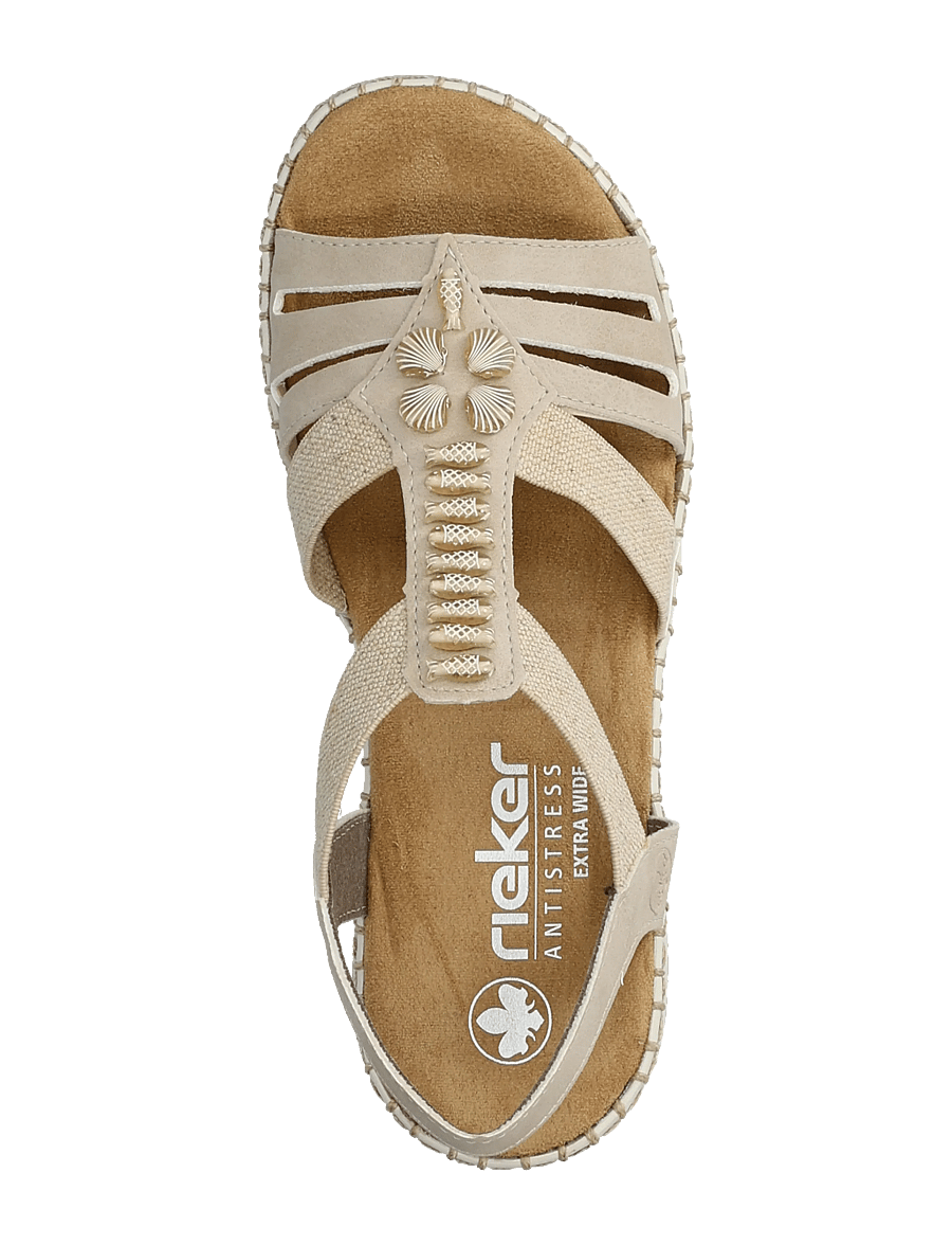 Rieker - Rieker Ladies' sandals 66201-62 Beige - flade sandaler - beige - 3