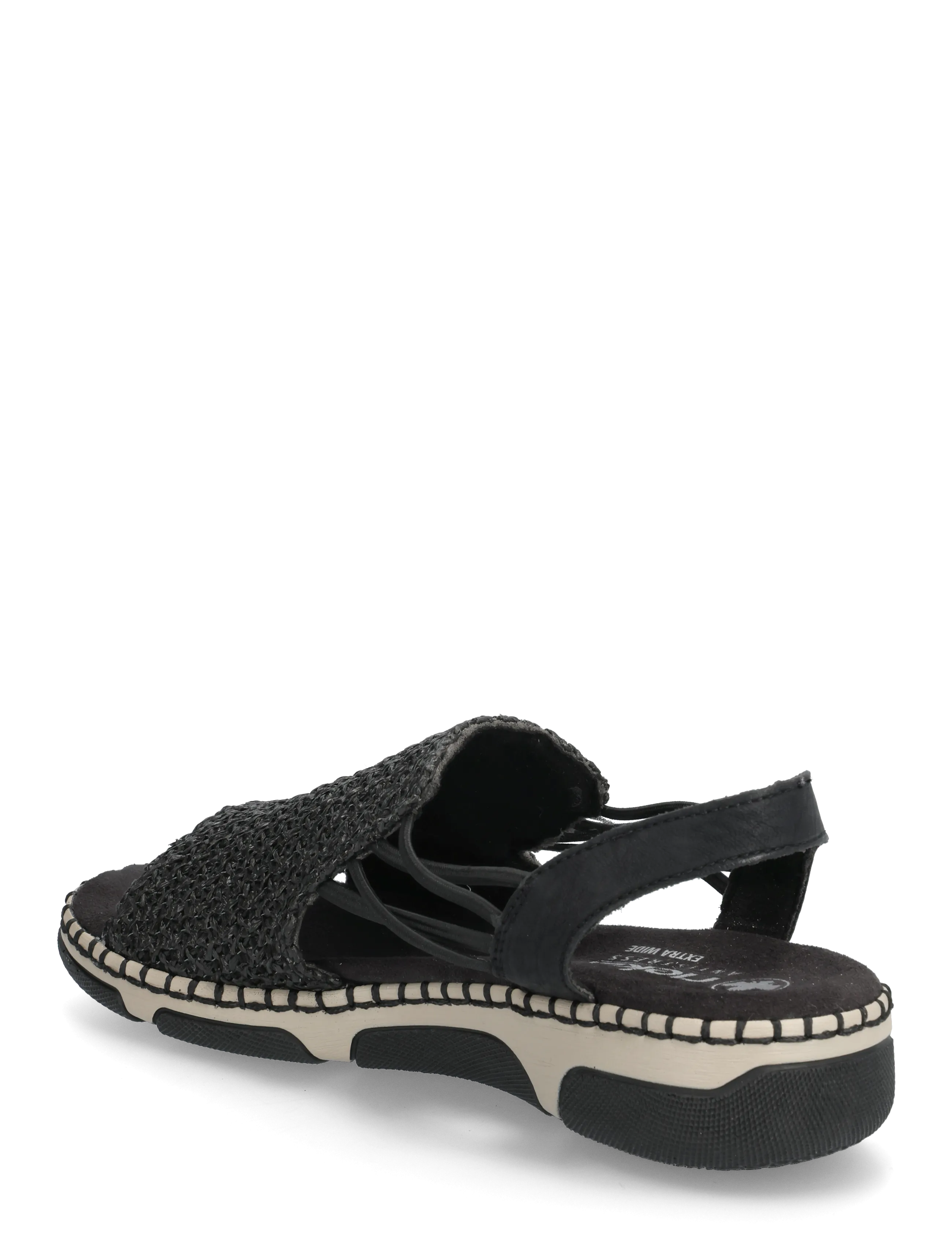 Rieker - 66241-00 - flatir sandalar - black - 2