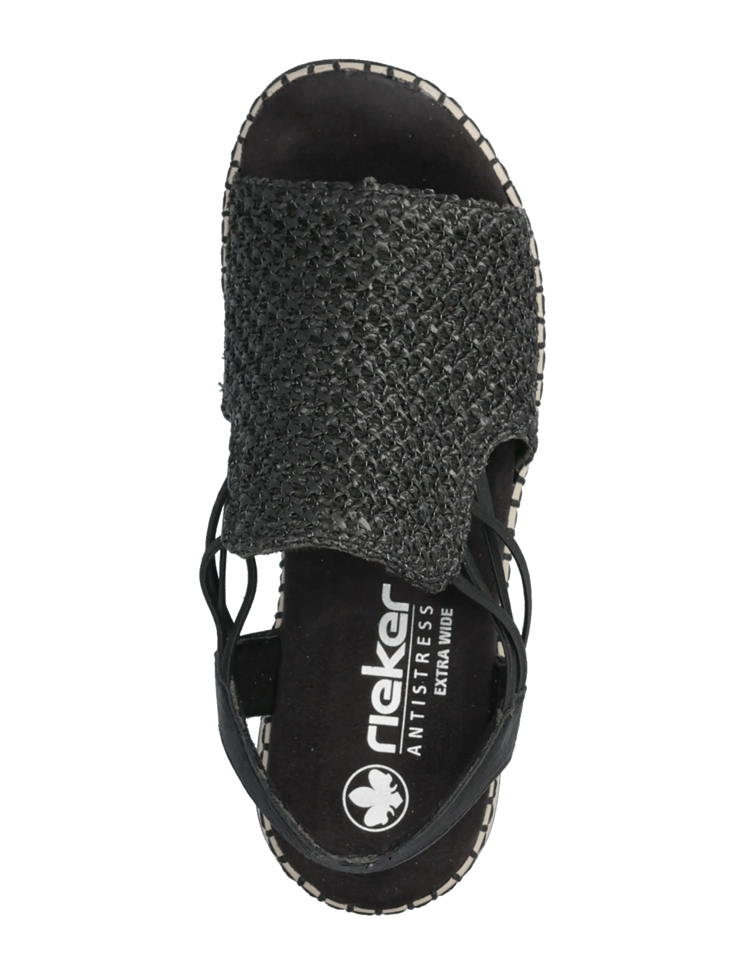Rieker - 66241-00 - flatir sandalar - black - 3