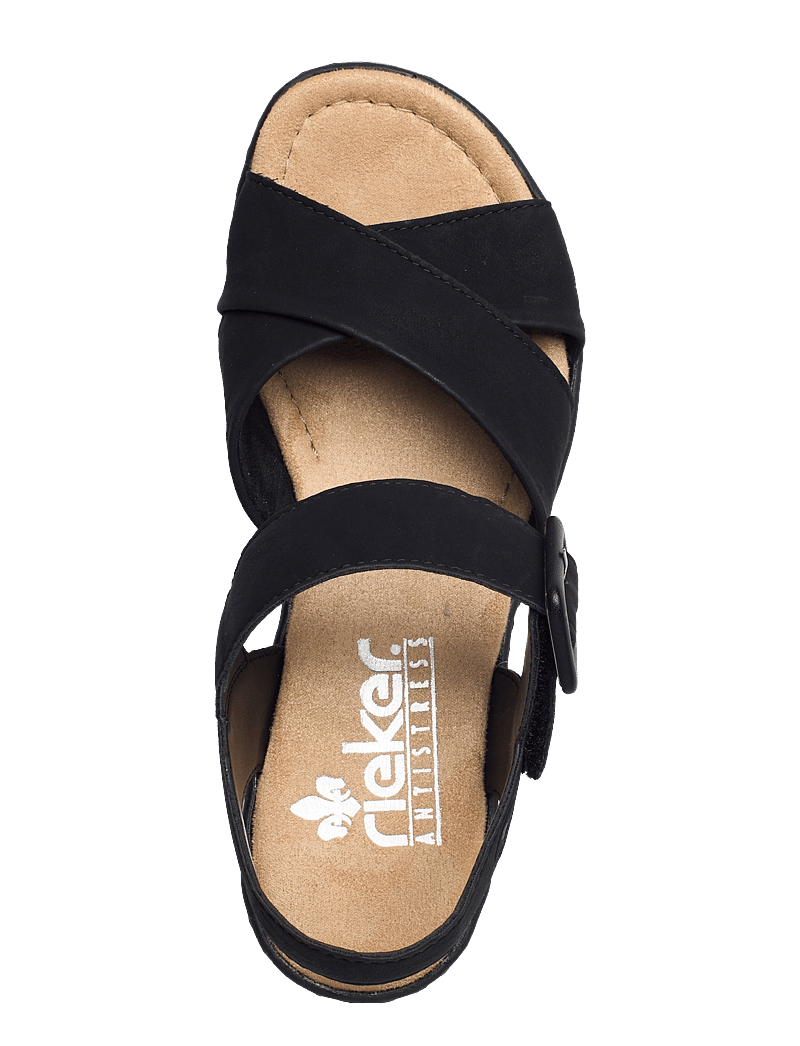 Rieker - 67463-00 - platvorm sandaalid - black - 3