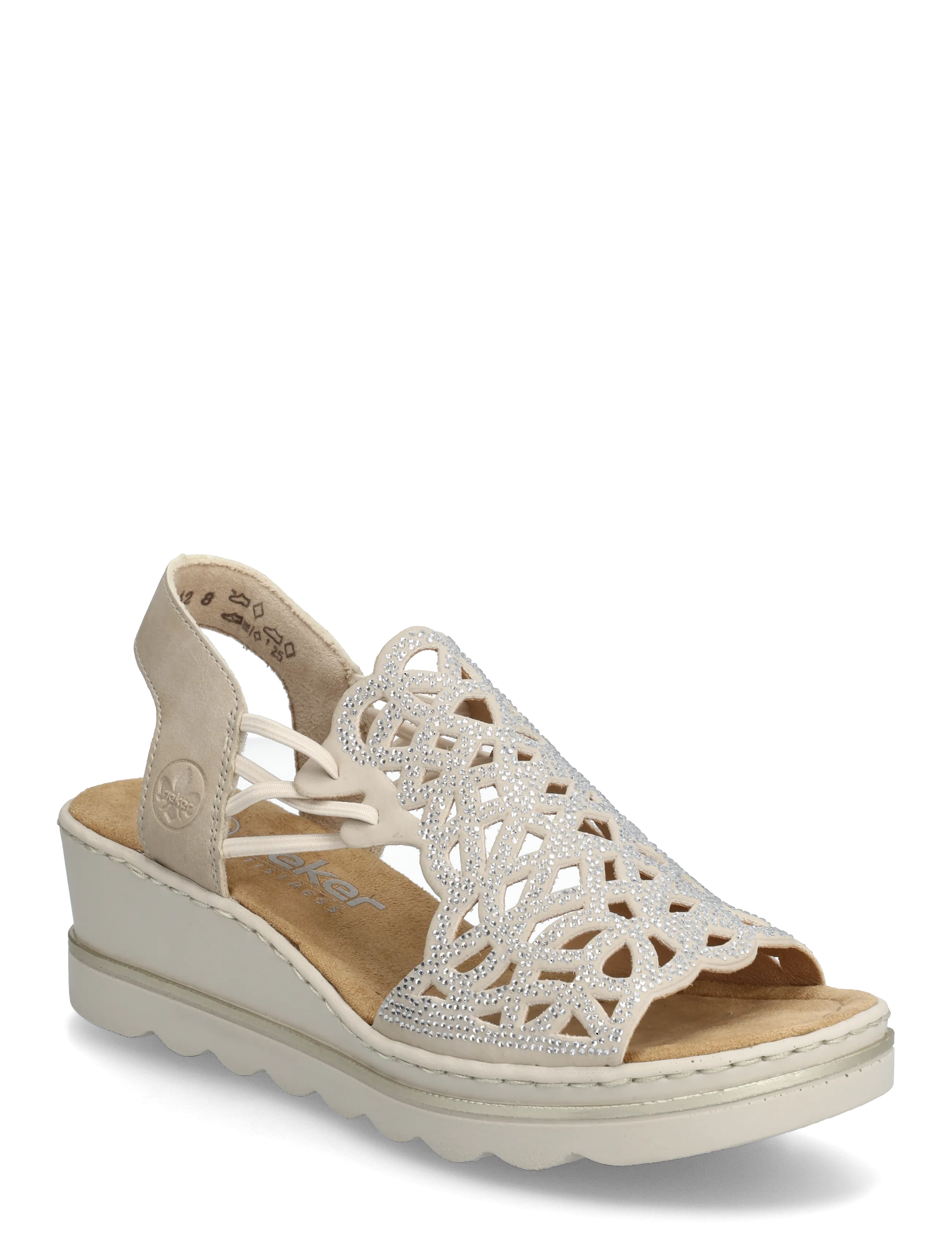 Rieker 67465-62, 42, Sling Backs, Beige - Heeled Slingbacks, Frauen